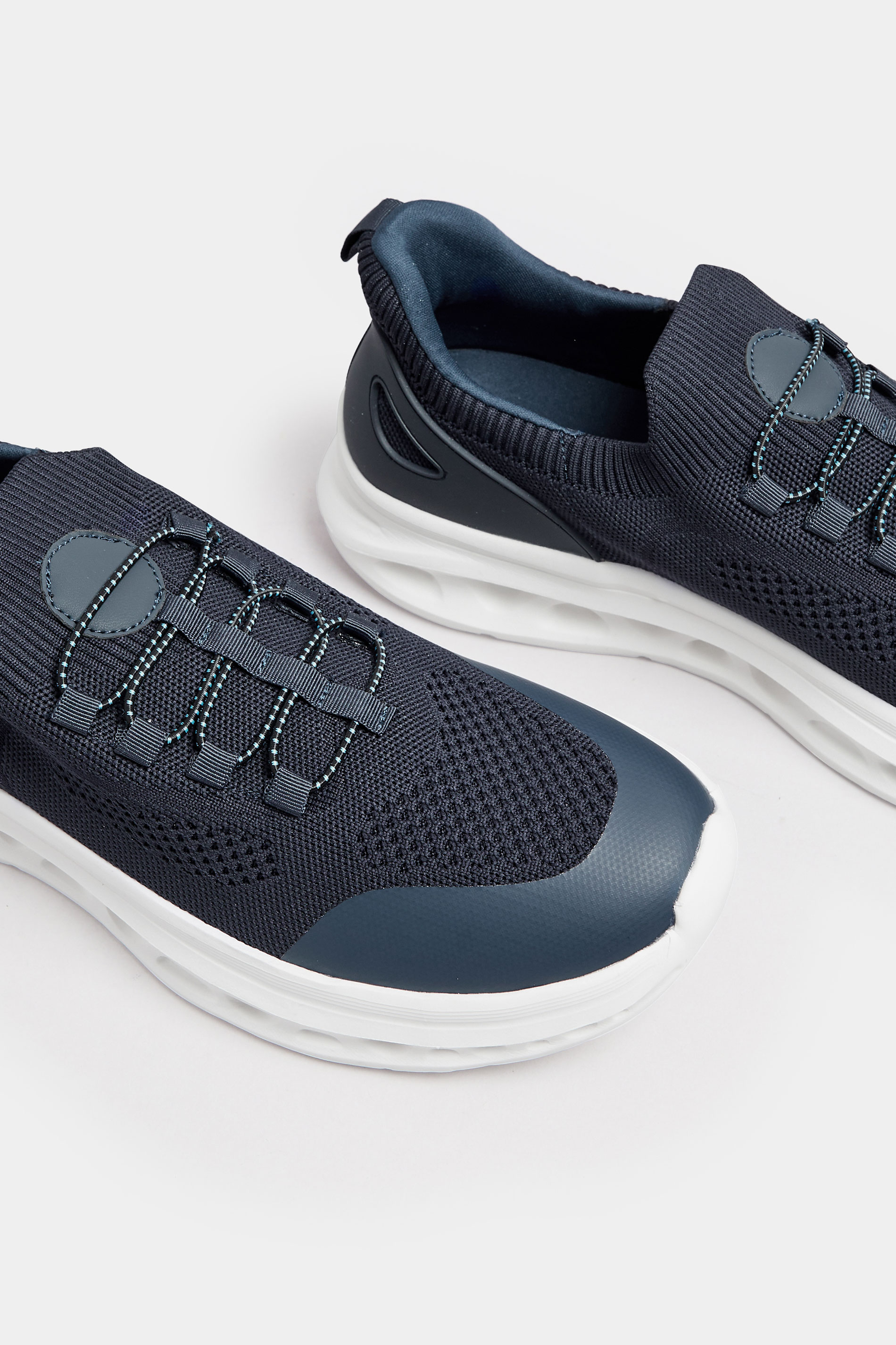 D555 Navy Hands Free Shoes With Knitted Top & Laces | BadRhino 5