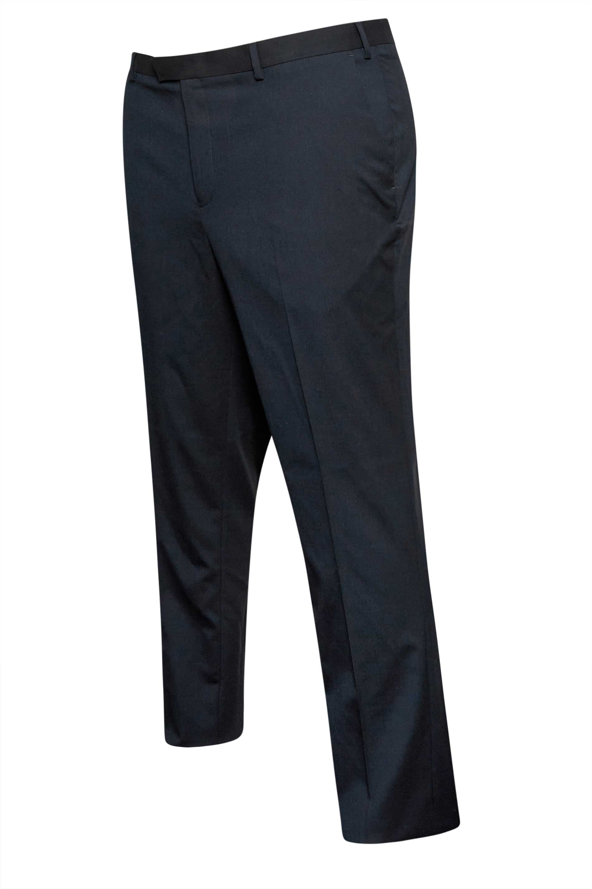 BadRhino Big & Tall Navy Blue Plain Suit Trousers | BadRhino 10