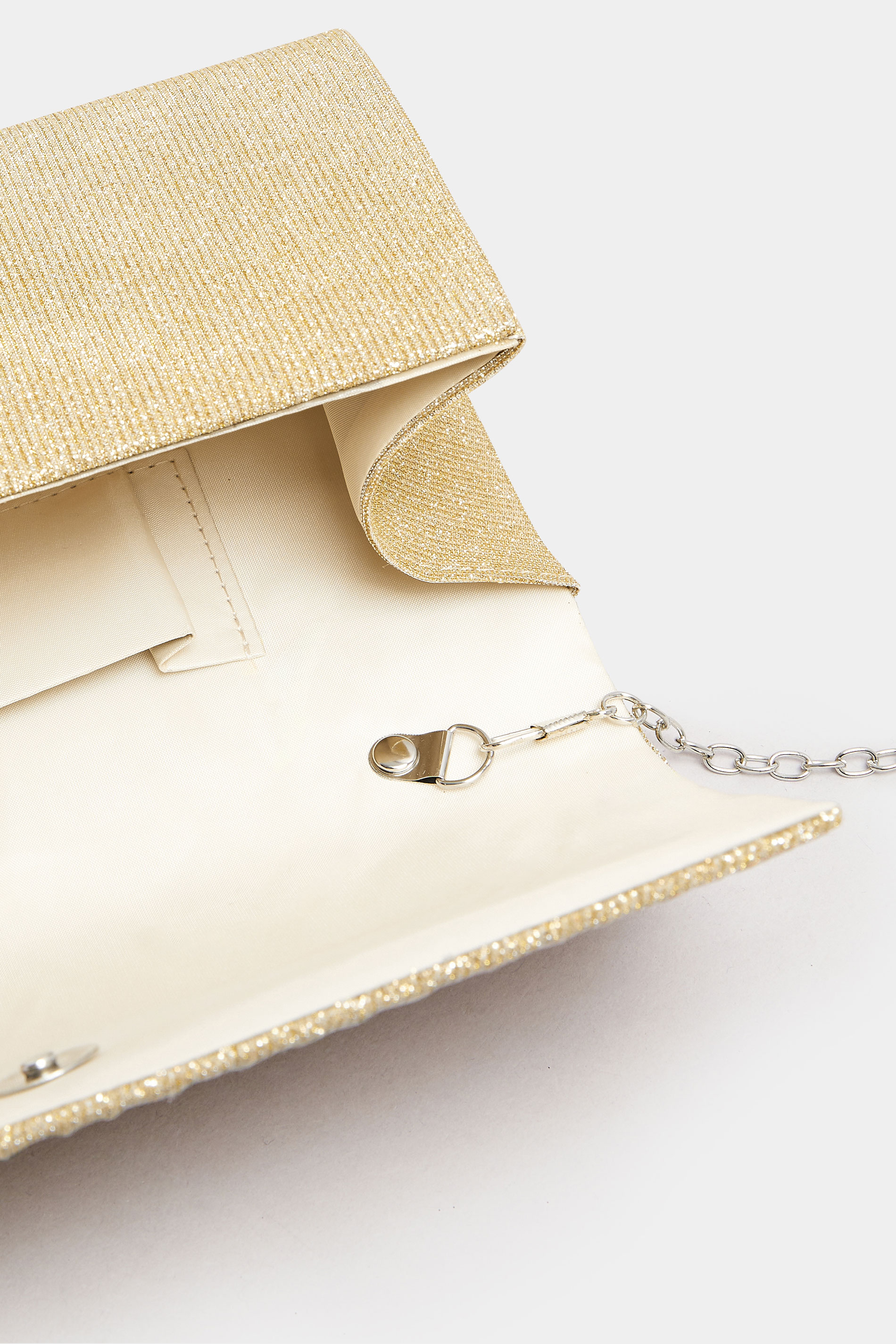 Gold Shimmer Pleated Clutch Bag | Yours Clothing 6