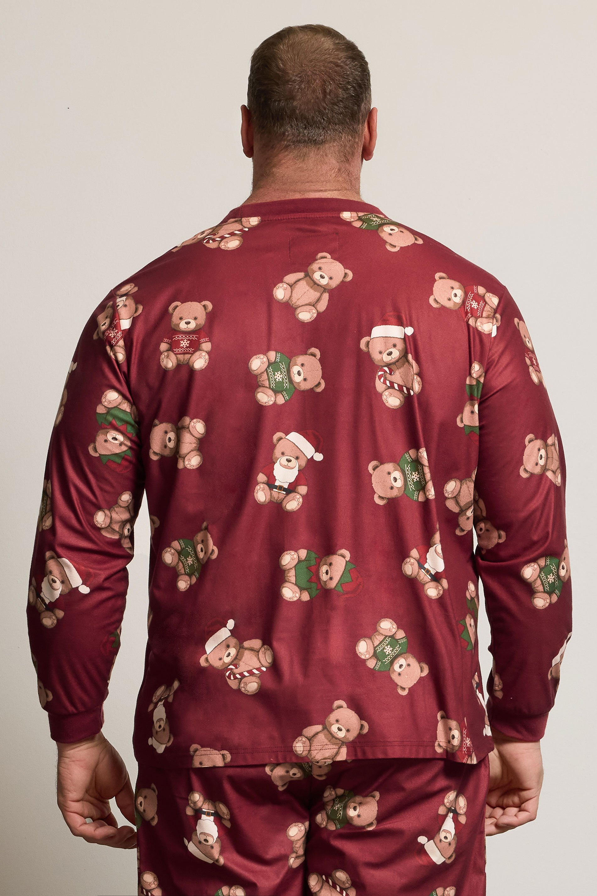 BadRhino Big & Tall Red Teddy Bear Pyjama Set | BadRhino 4