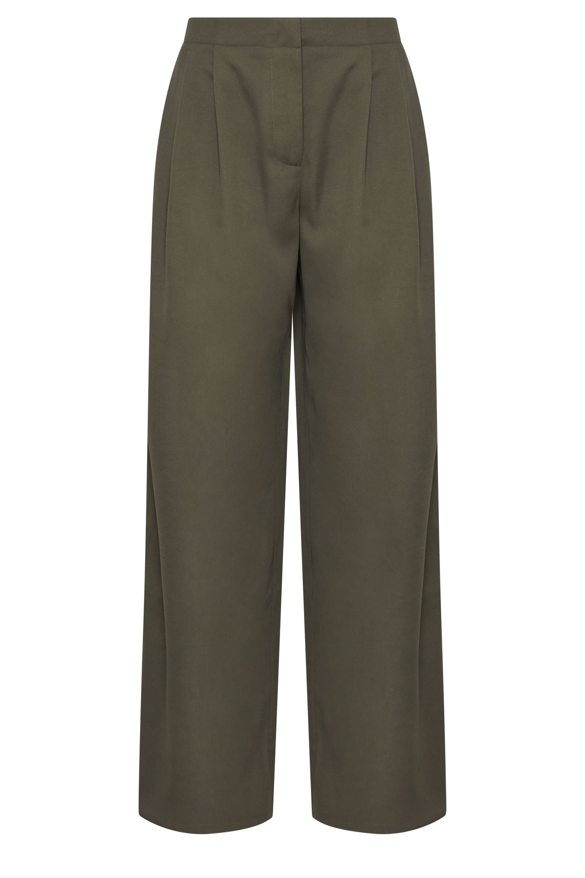 LTS Tall Women's Olive Green Pleated Wide Leg Trousers | Long Tall Sally 5