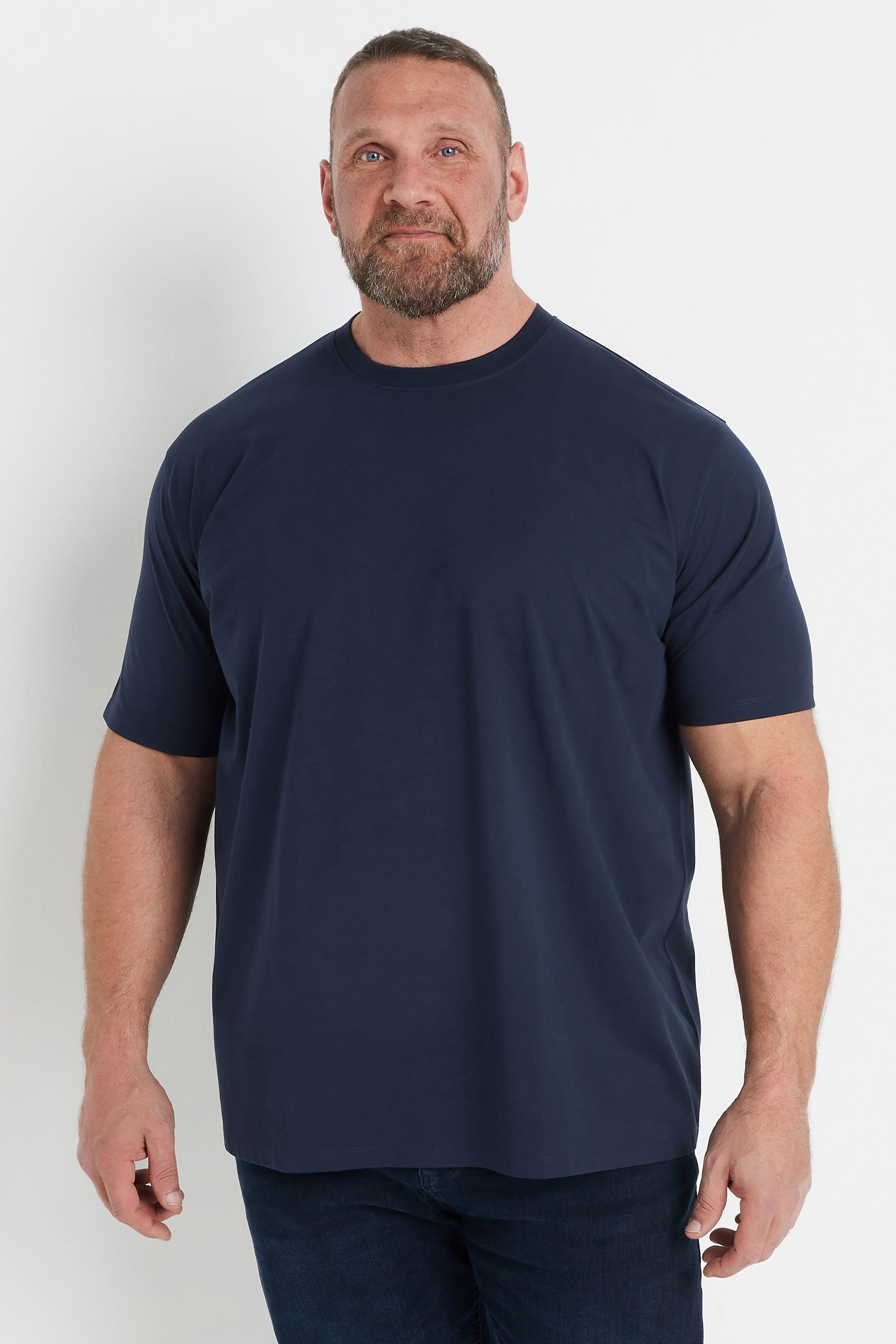 BadRhino Big & Tall Navy Blue Soft Touch Relaxed Fit T-Shirt | BadRhino 2