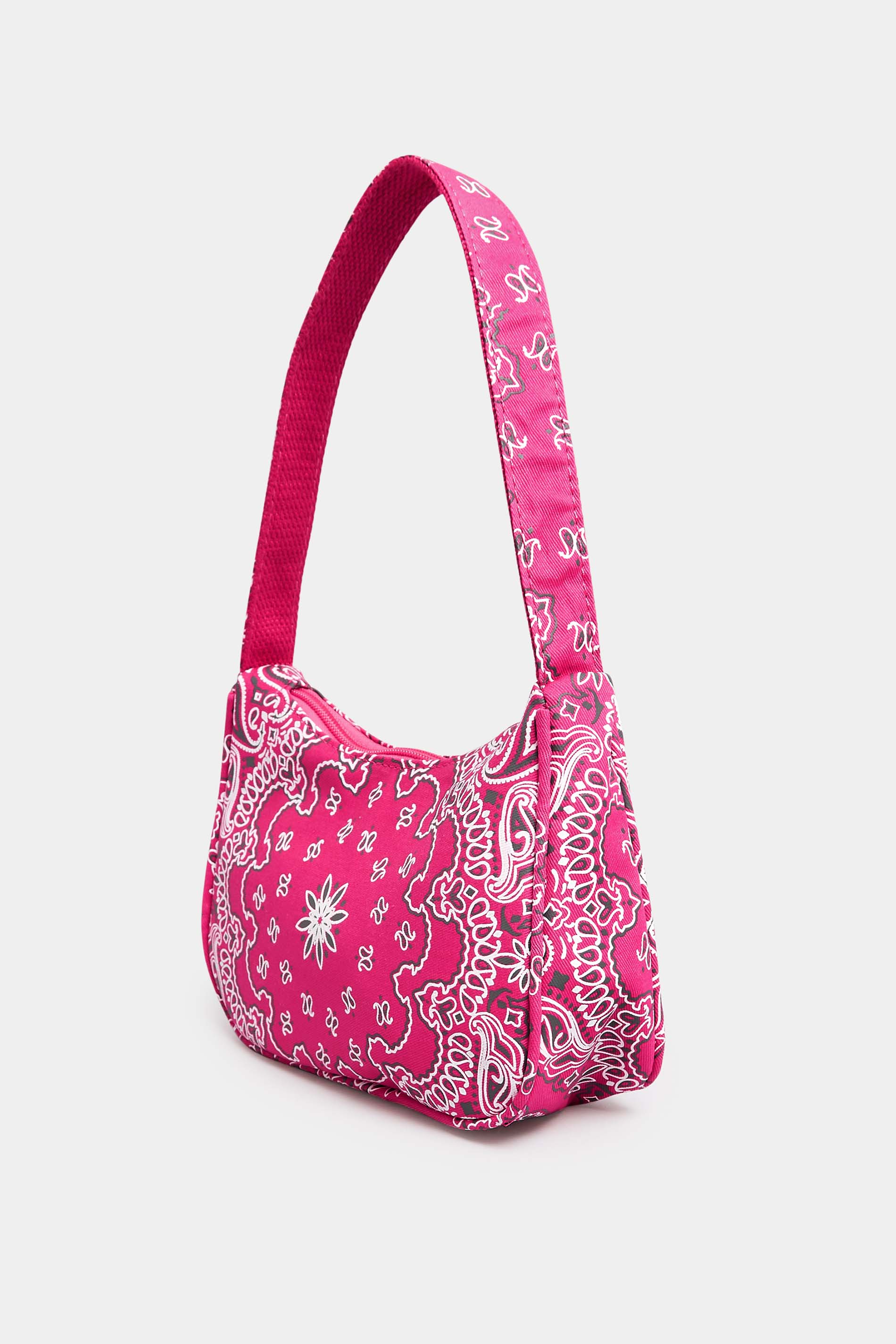 Pink Paisley Print Shoulder Bag | Yours Clothing 2