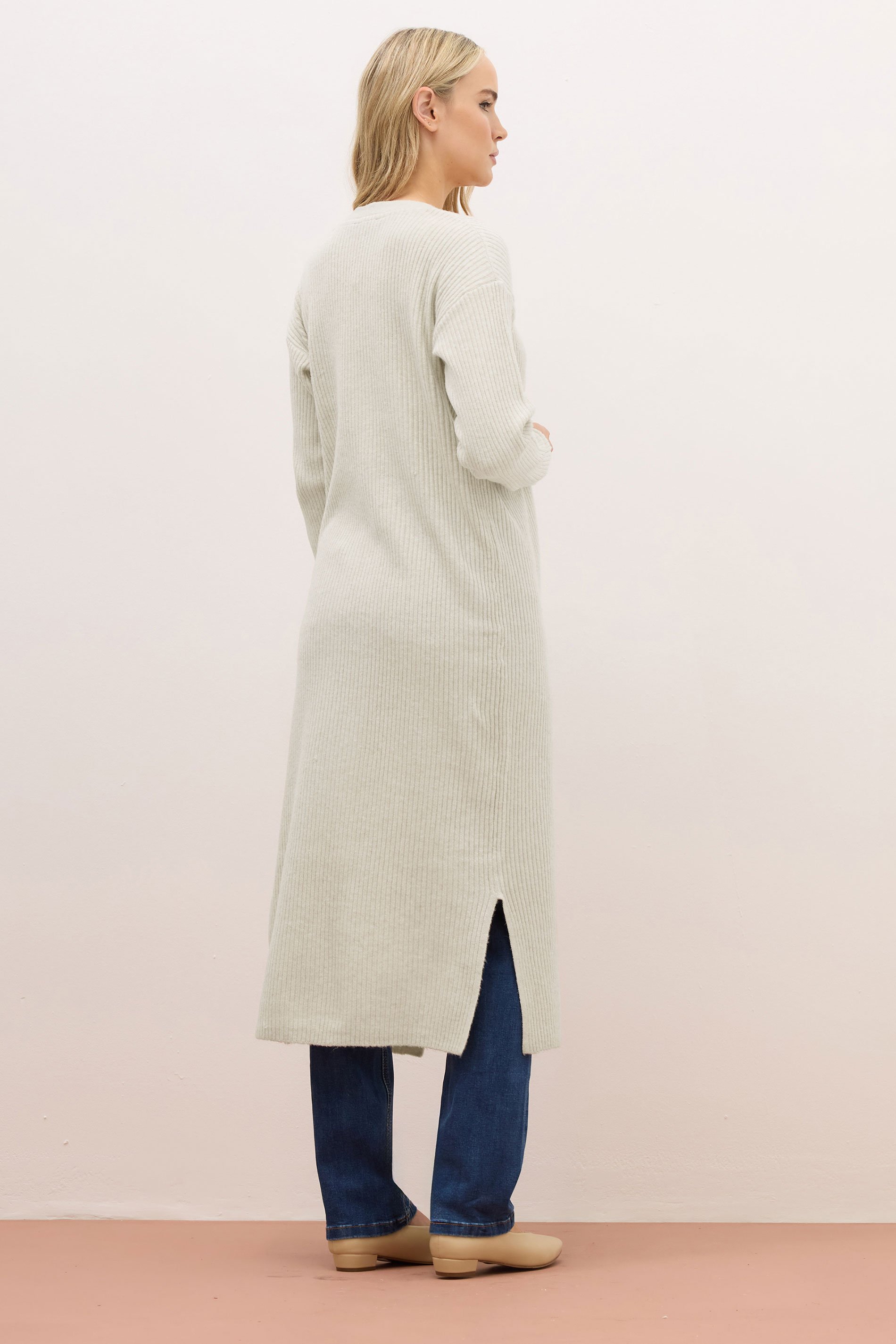 LTS PREMIUM Tall Womens Stone Brown Ribbed Longline Cardigan | Long Tall Sally  3