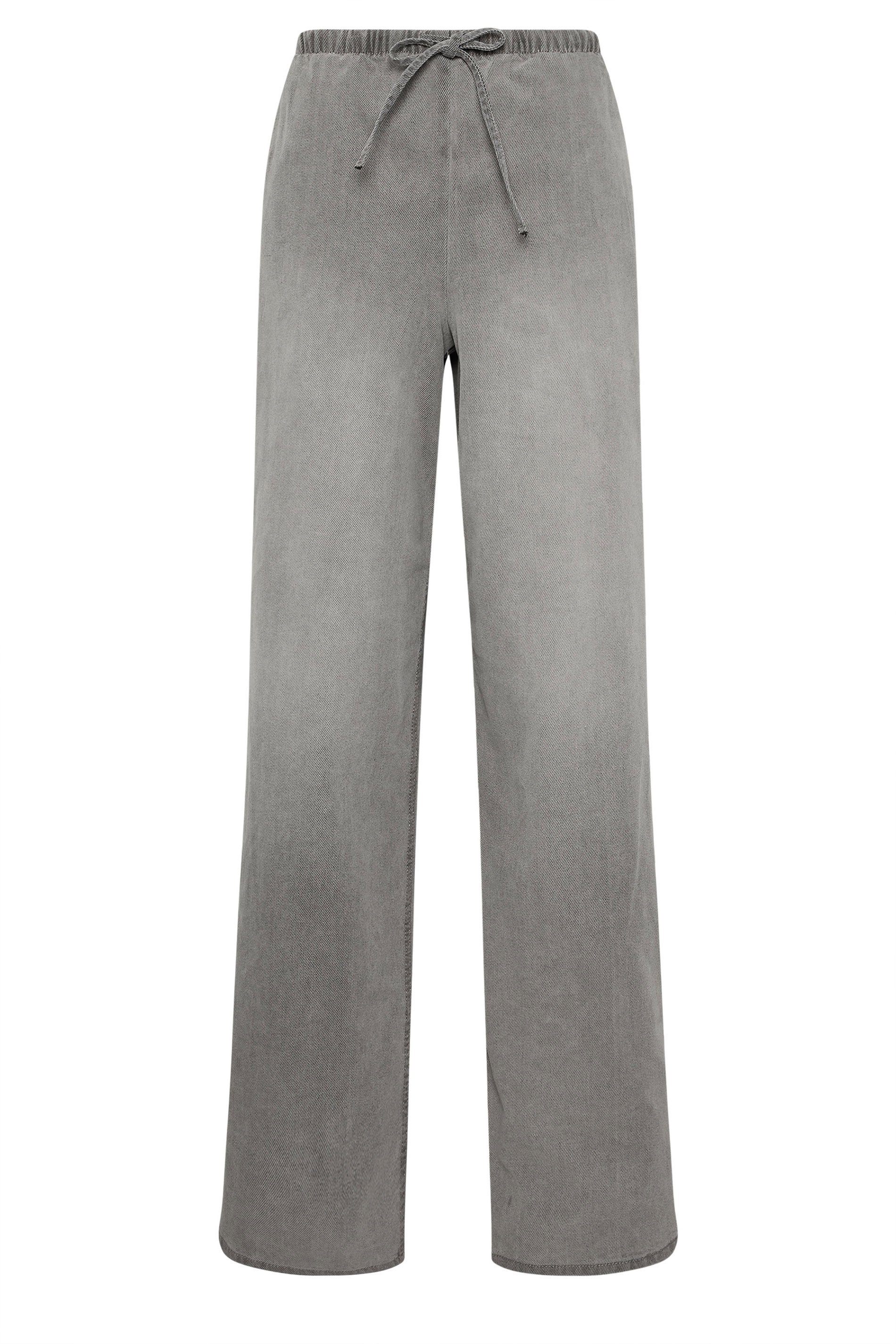LTS Tall Women's Grey Pull On Wide Leg Jeans | Long Tall Sally 1