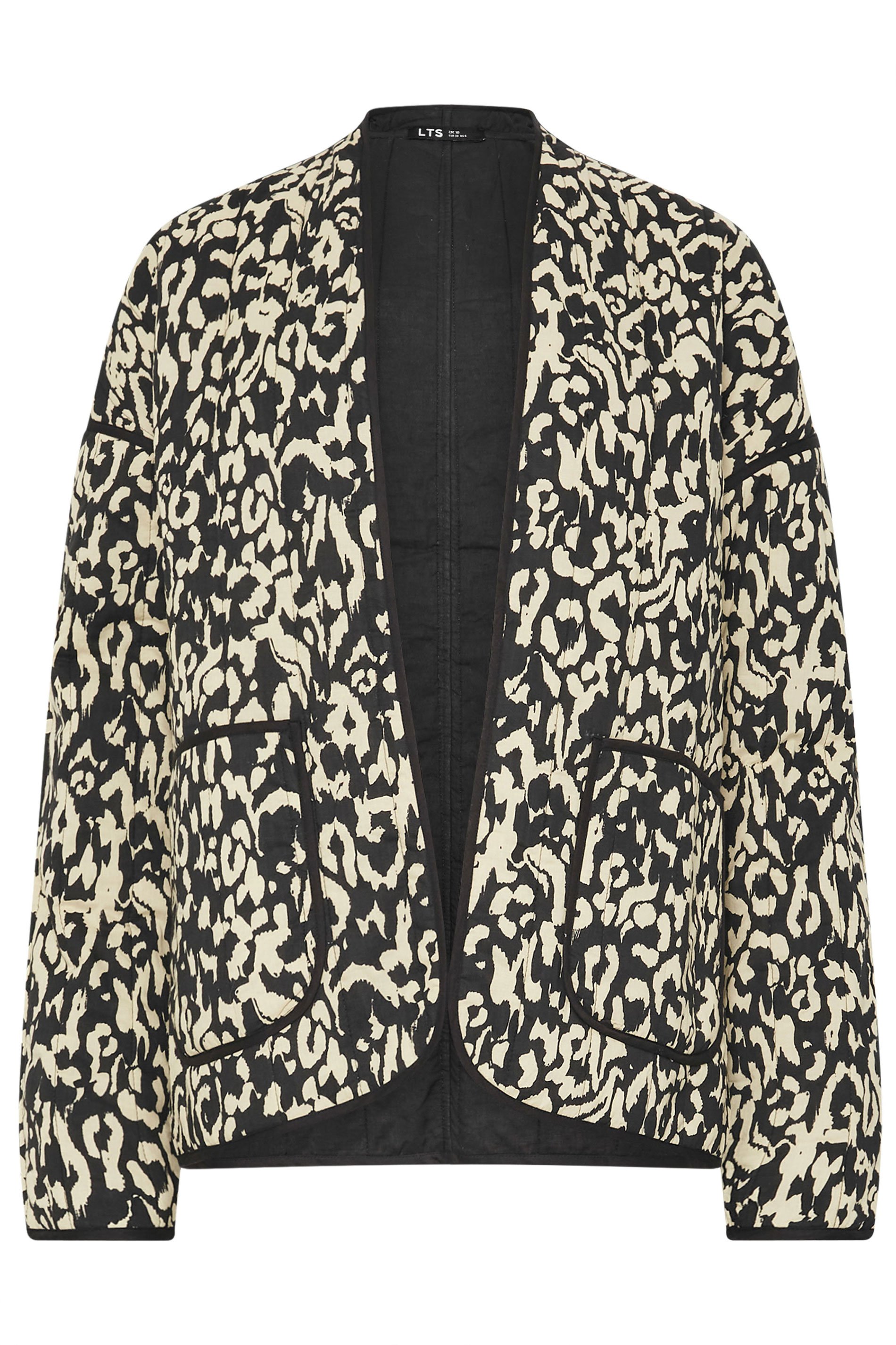 LTS Tall Black Abstract Quilted Jacket | Long Tall Sally 5