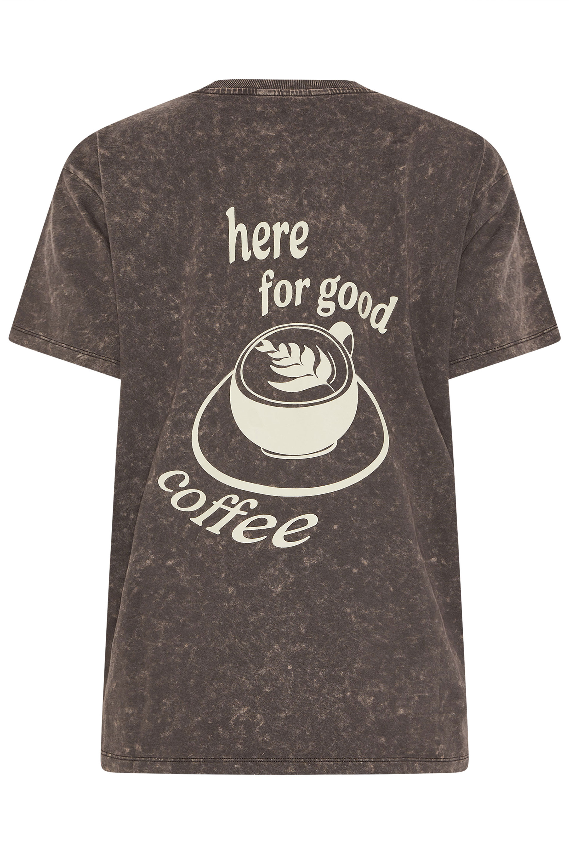LTS Tall Brown Washed Coffee Graphic T-Shirt | Long Tall Sally 8