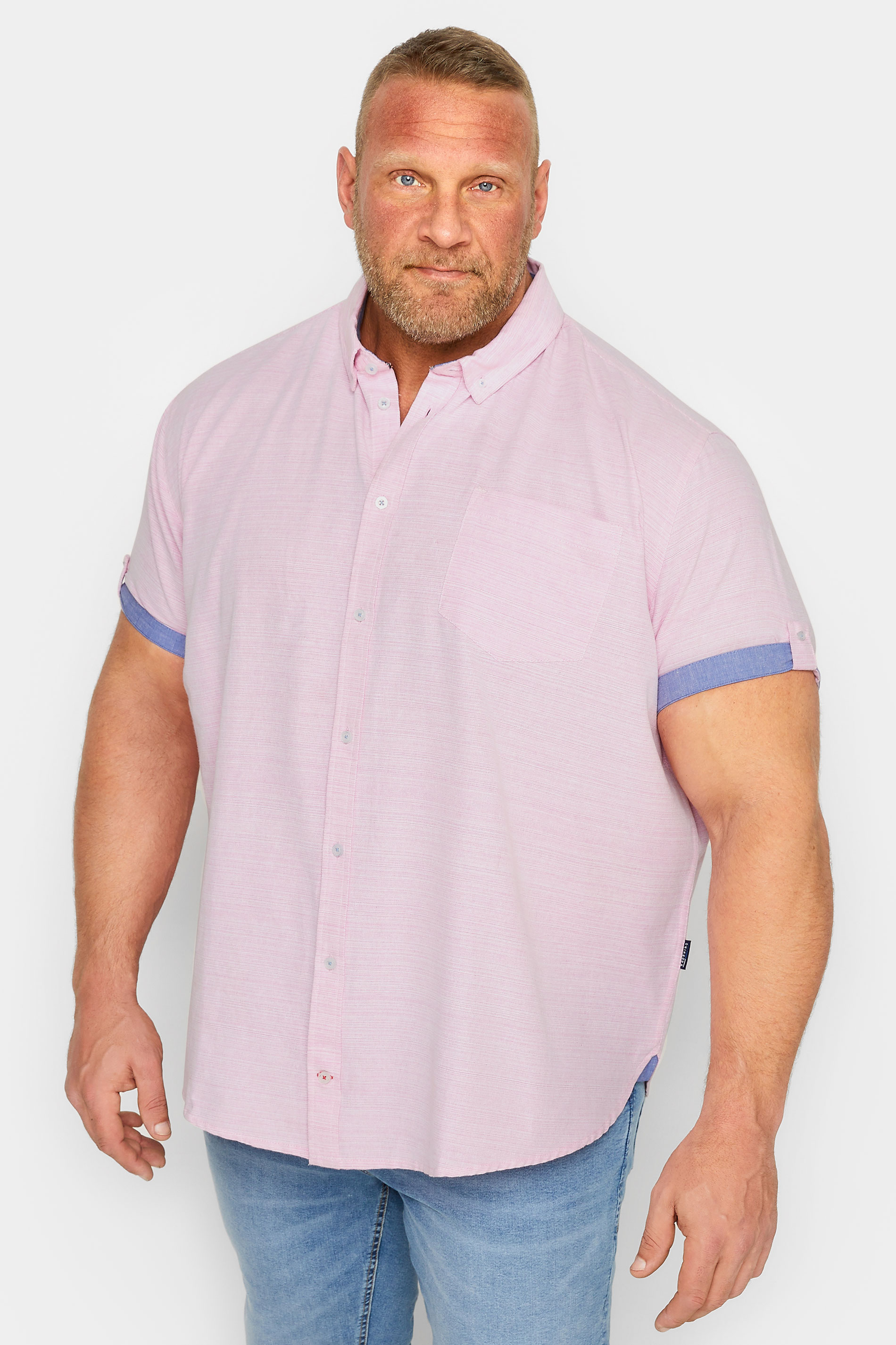 BadRhino Big & Tall Pink Cotton Slub Shirt | BadRhino 2