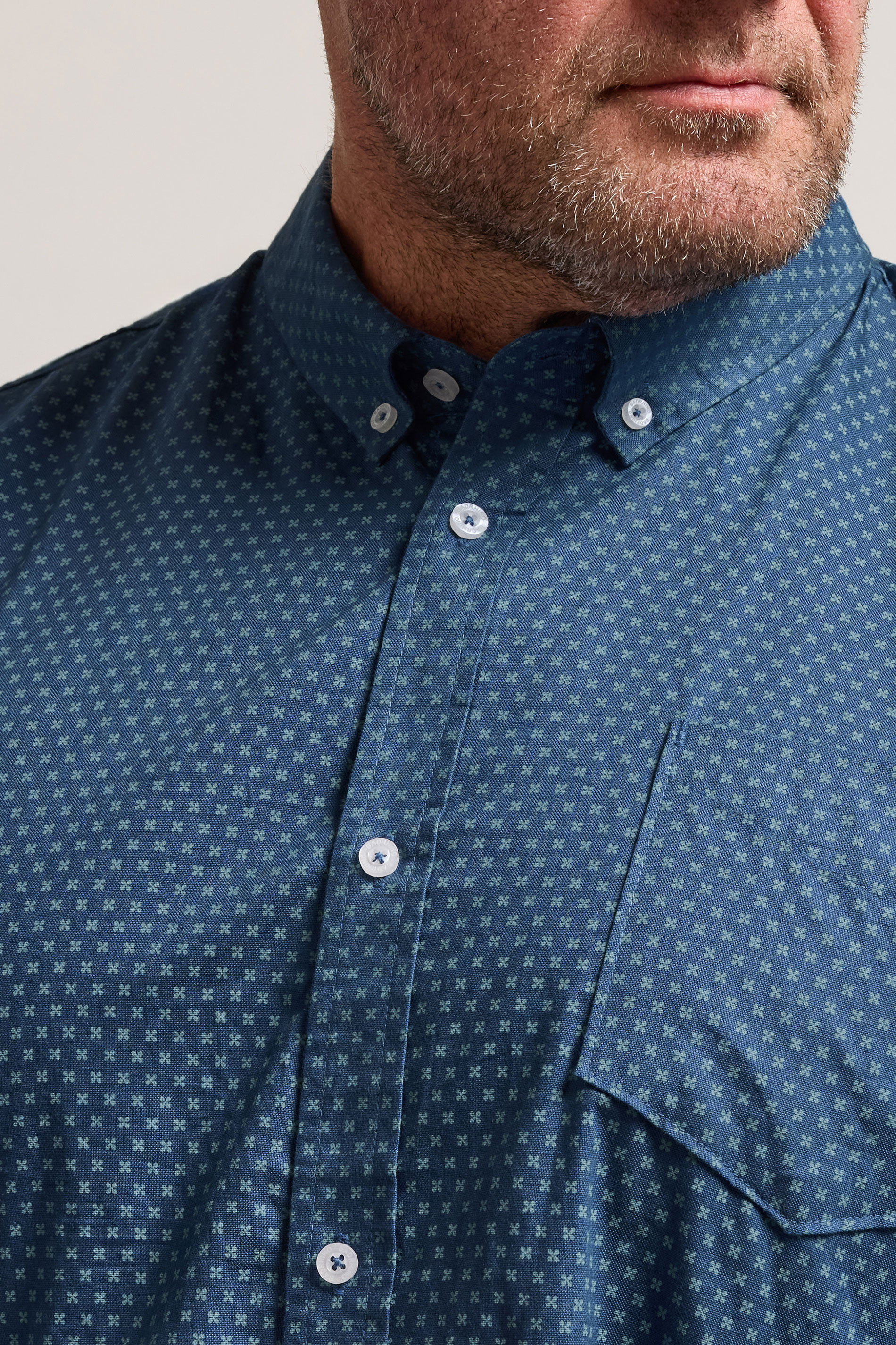 BadRhino Big & Tall Blue Geometric Print Party Shirt | BadRhino 4