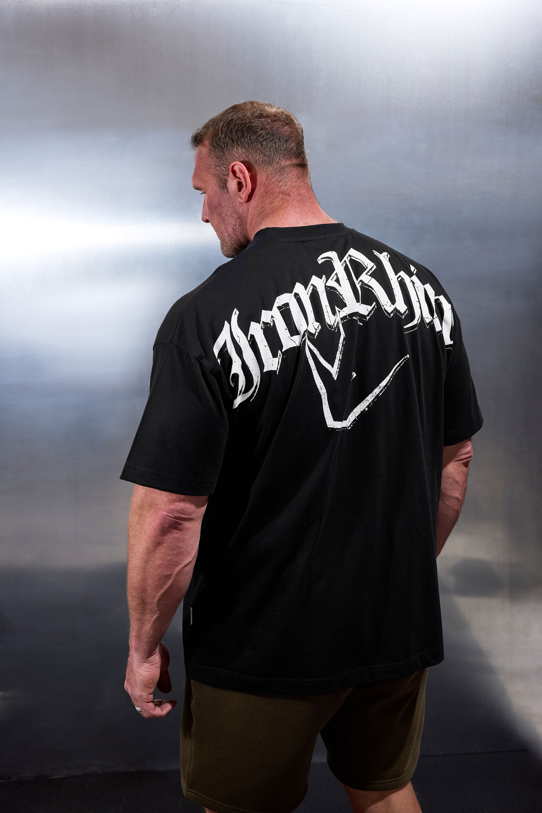 IronRhino Big & Tall Black Old English Logo T-Shirt | BadRhino 3