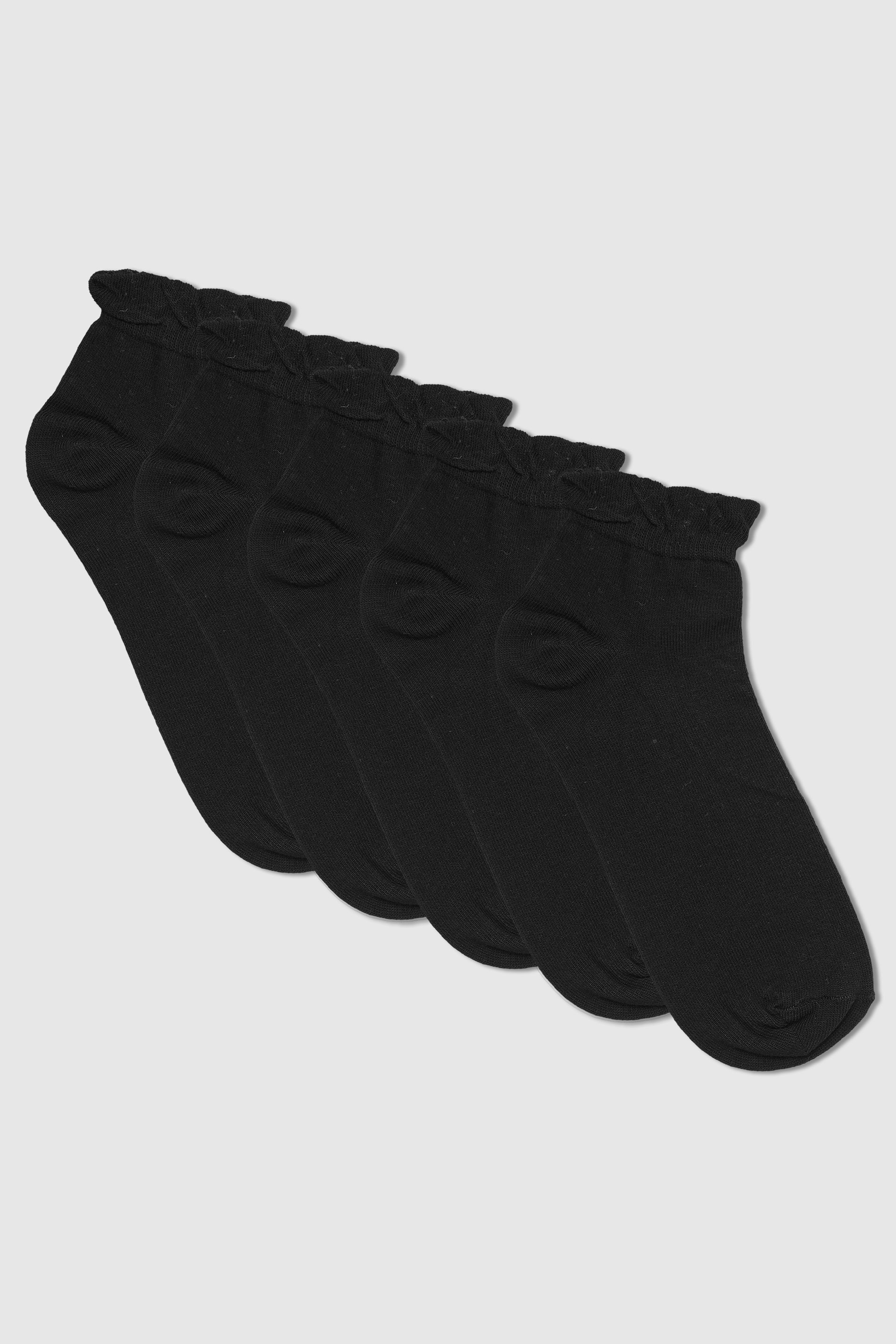 5 PACK Black Trainer Liner Socks | Yours Clothing 2