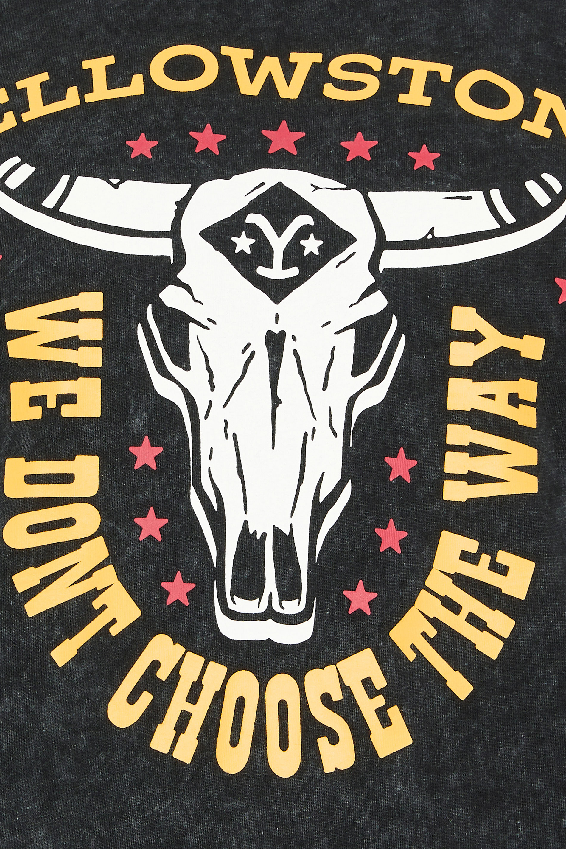 BadRhino Big & Tall Black Acid Wash Printed 'Yellowstone' T-Shirt | BadRhino 5