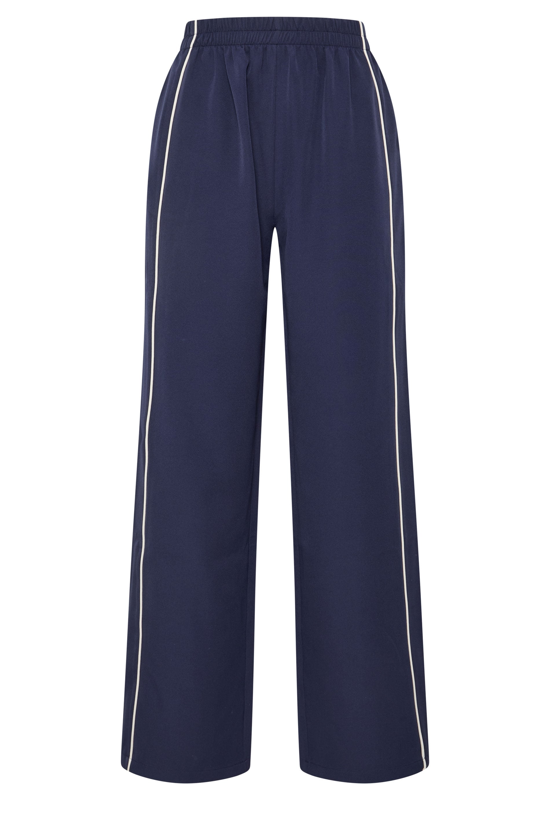 LTS Tall Women's Navy Blue Piped Wide Leg Trousers | Long Tall Sally 6
