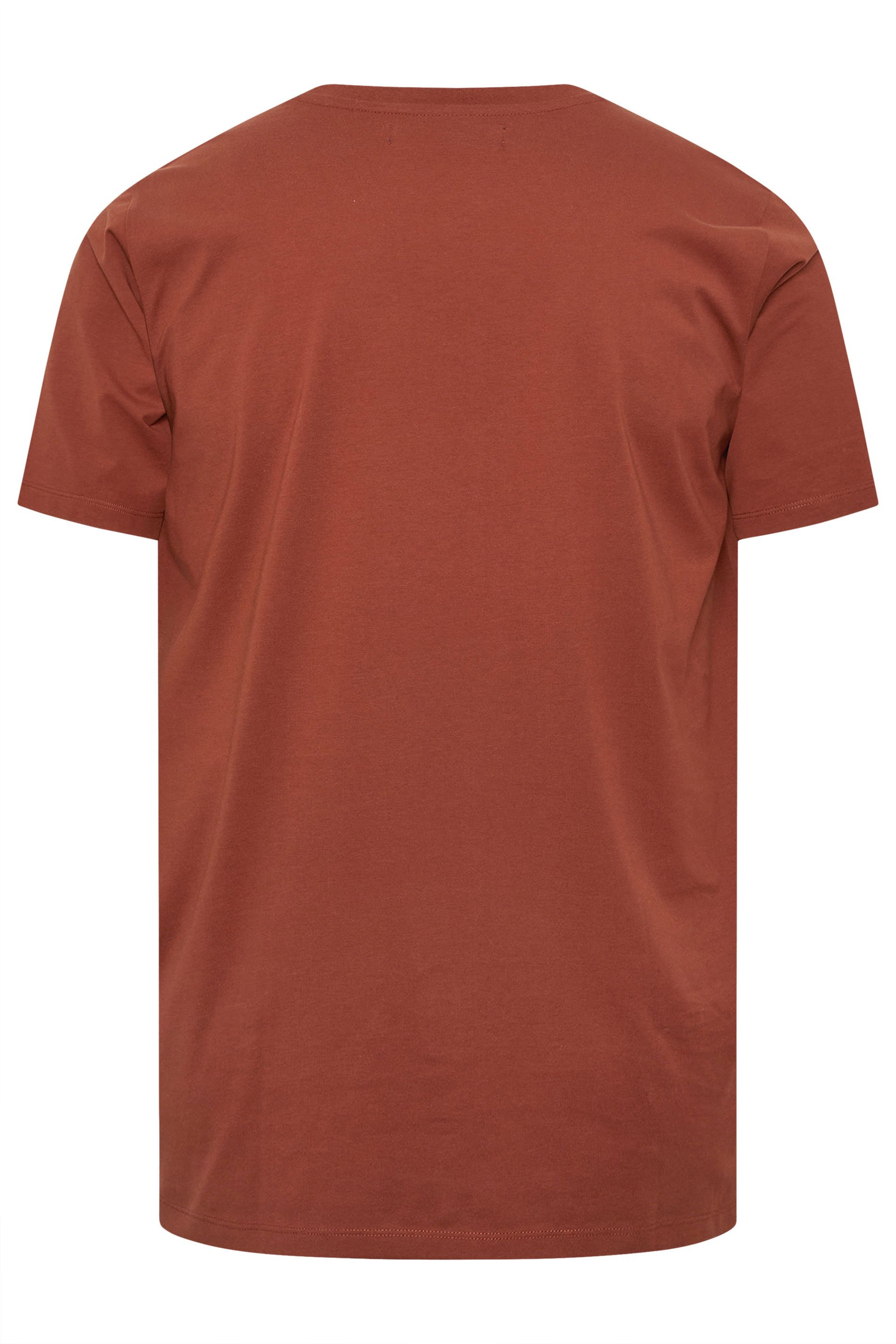 BadRhino Big & Tall Rust Orange Soft Touch Relaxed Fit T-Shirt 8