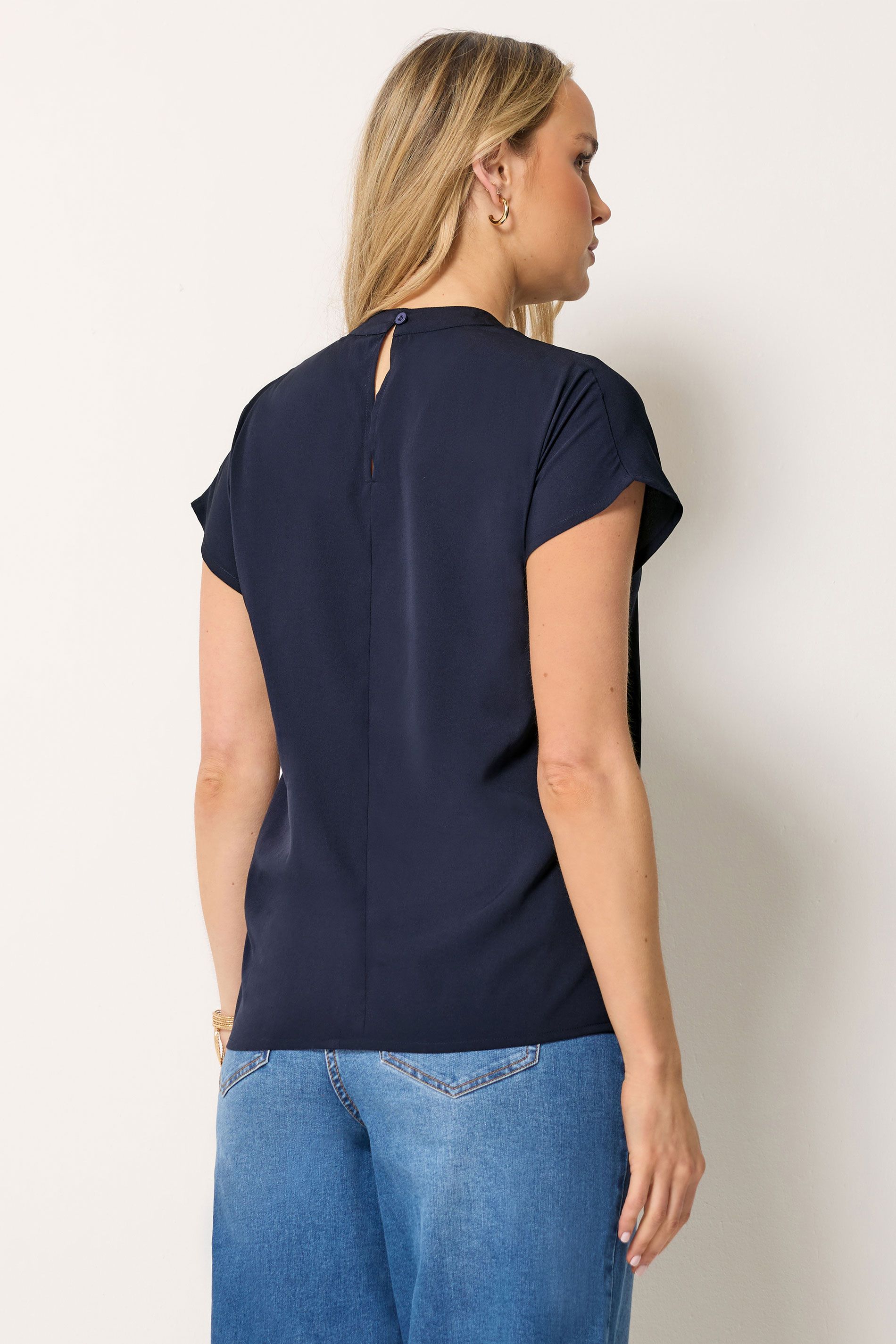 LTS Tall Navy Blue Grown-On Sleeve Top | Long Tall Sally 2