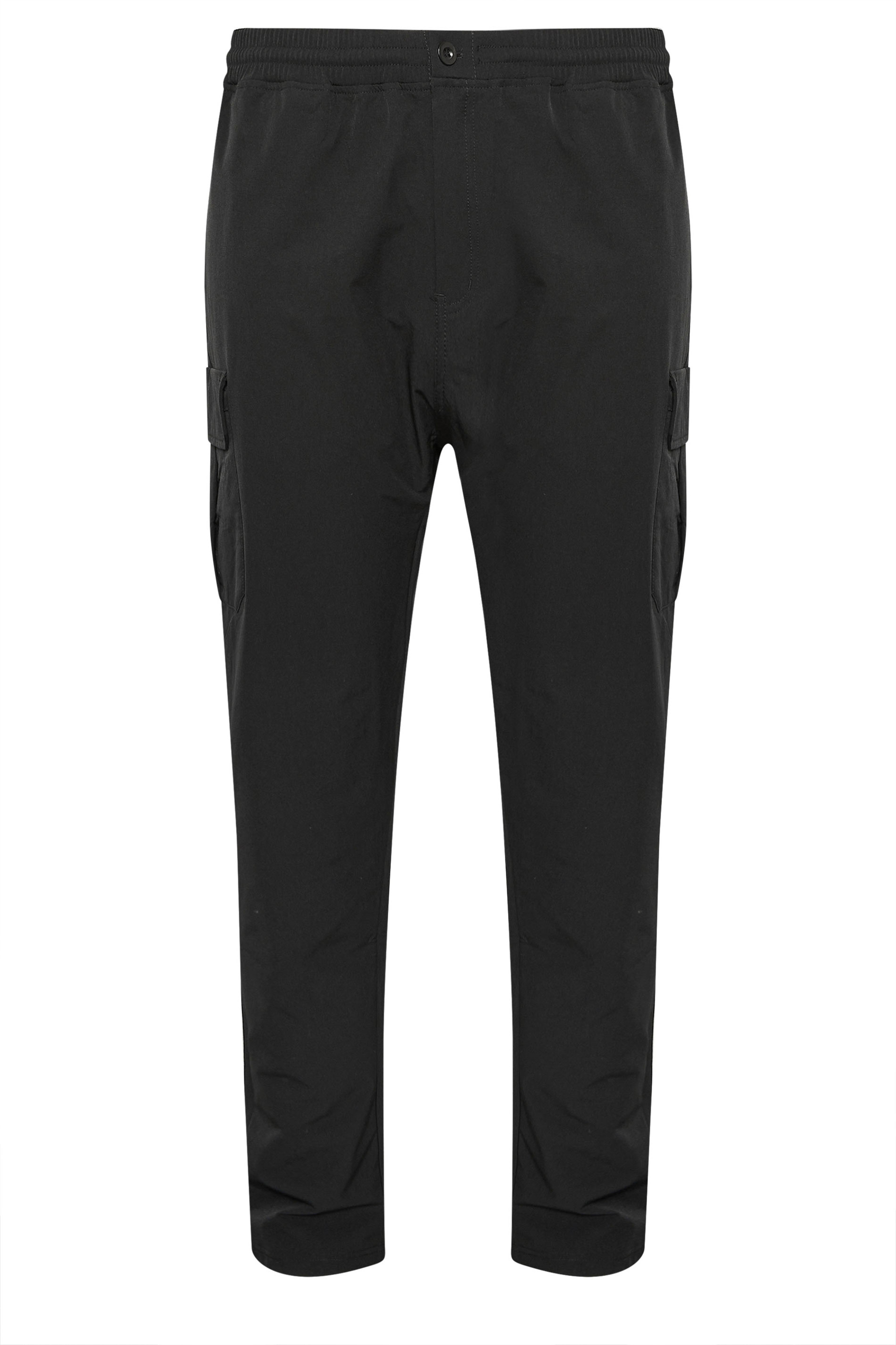 D555 Big & Tall Black Stretch Open Hem Joggers | BadRhino 4