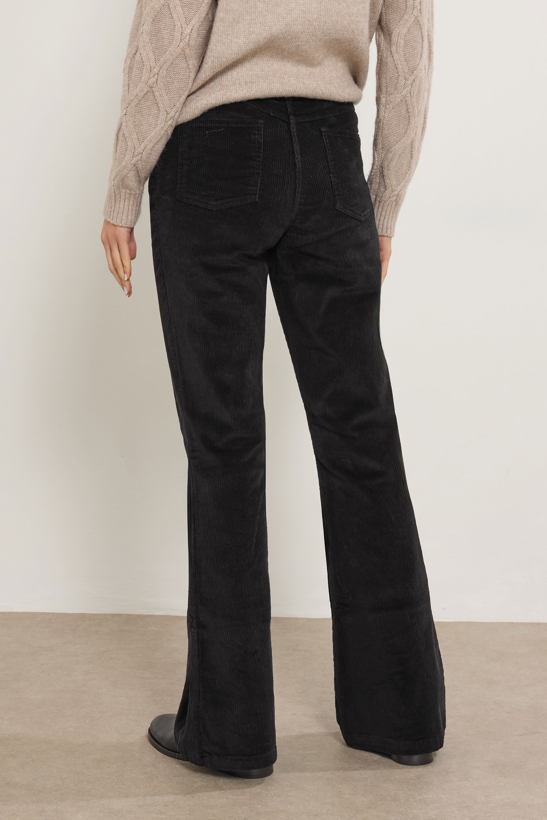 LTS Tall Black Cord Flare Jeans | Long Tall Sally 3