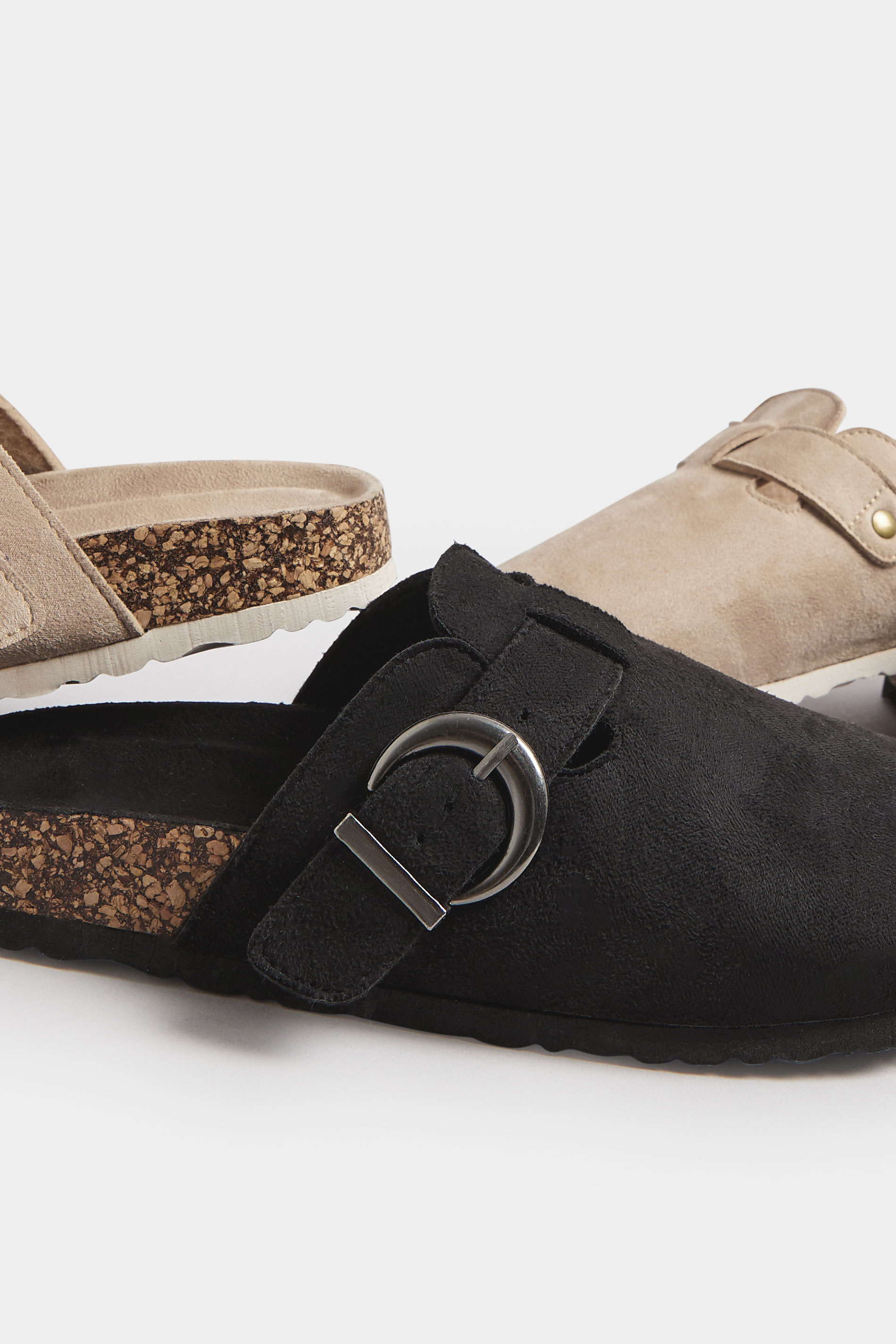 Black Faux Suede Clogs In Extra Wide EEE Fit | Yours Clothing 6