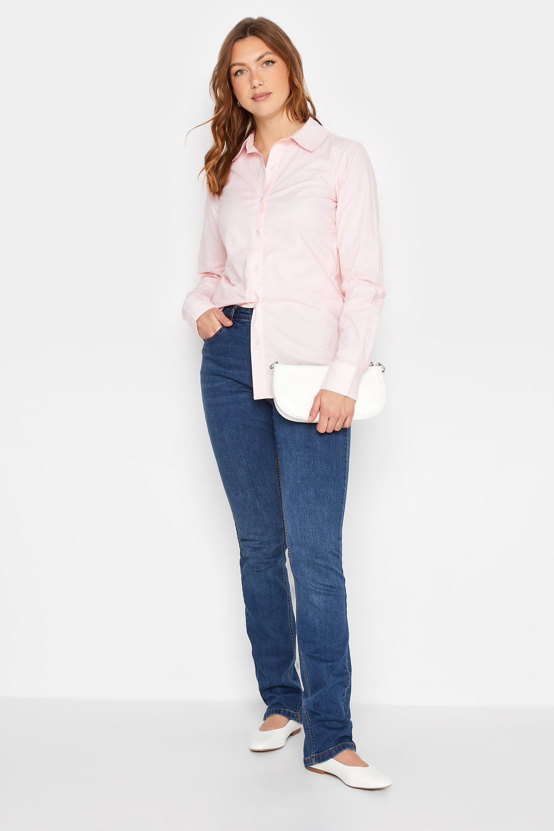 LTS Tall Women's Pink Stripe Fitted Shirt | Long Tall Sally 3