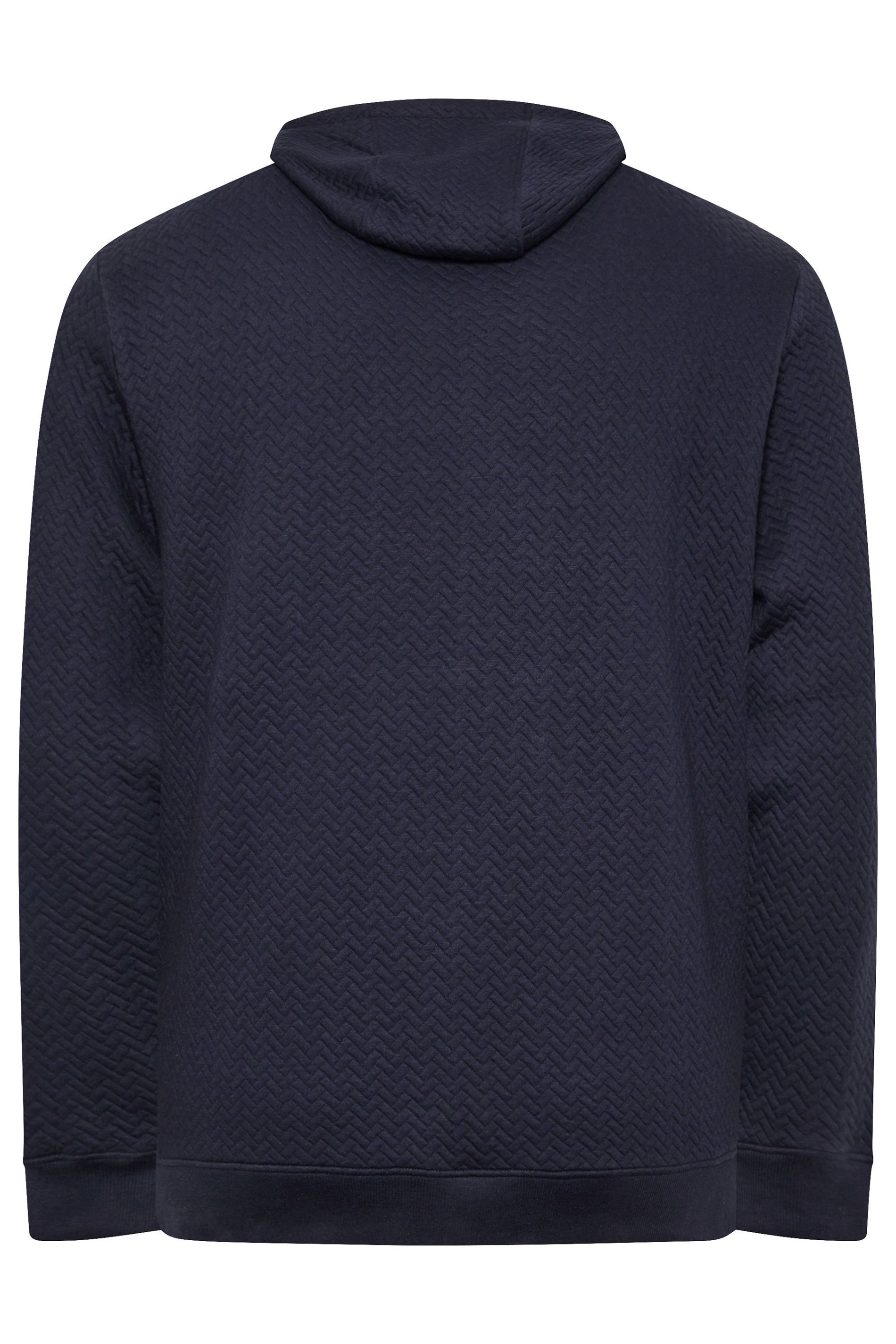BadRhino Big & Tall Navy Blue Chevron Quilted Hoodie 4