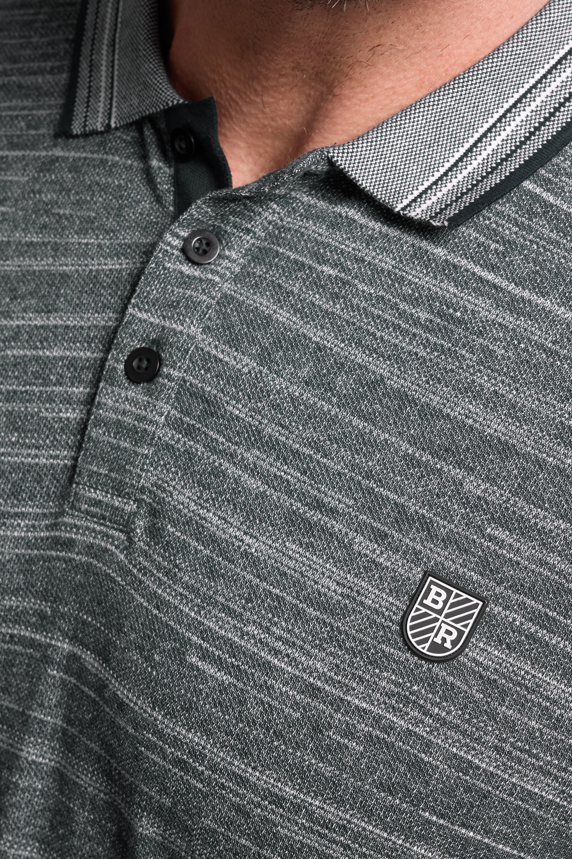 BadRhino Big & Tall Navy Blue Jacquard Polo Shirt | BadRhino 4