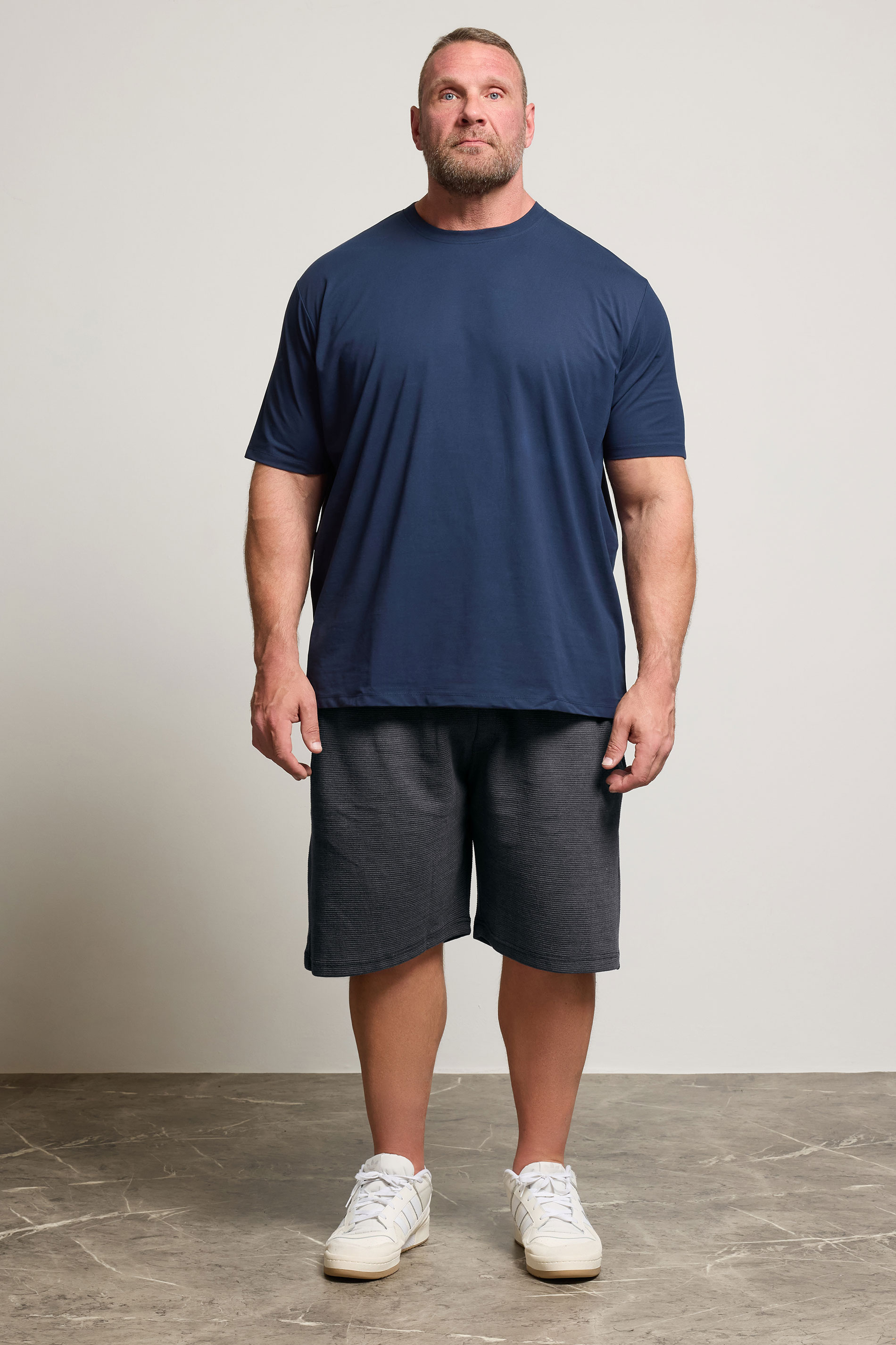 KAM Big & Tall Indigo Blue Textured Interlock Shorts | BadRhino 2
