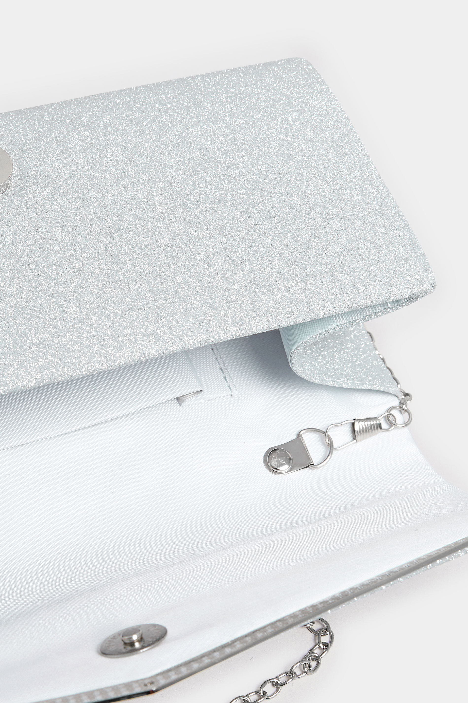 Silver Glitter Clutch Bag 7