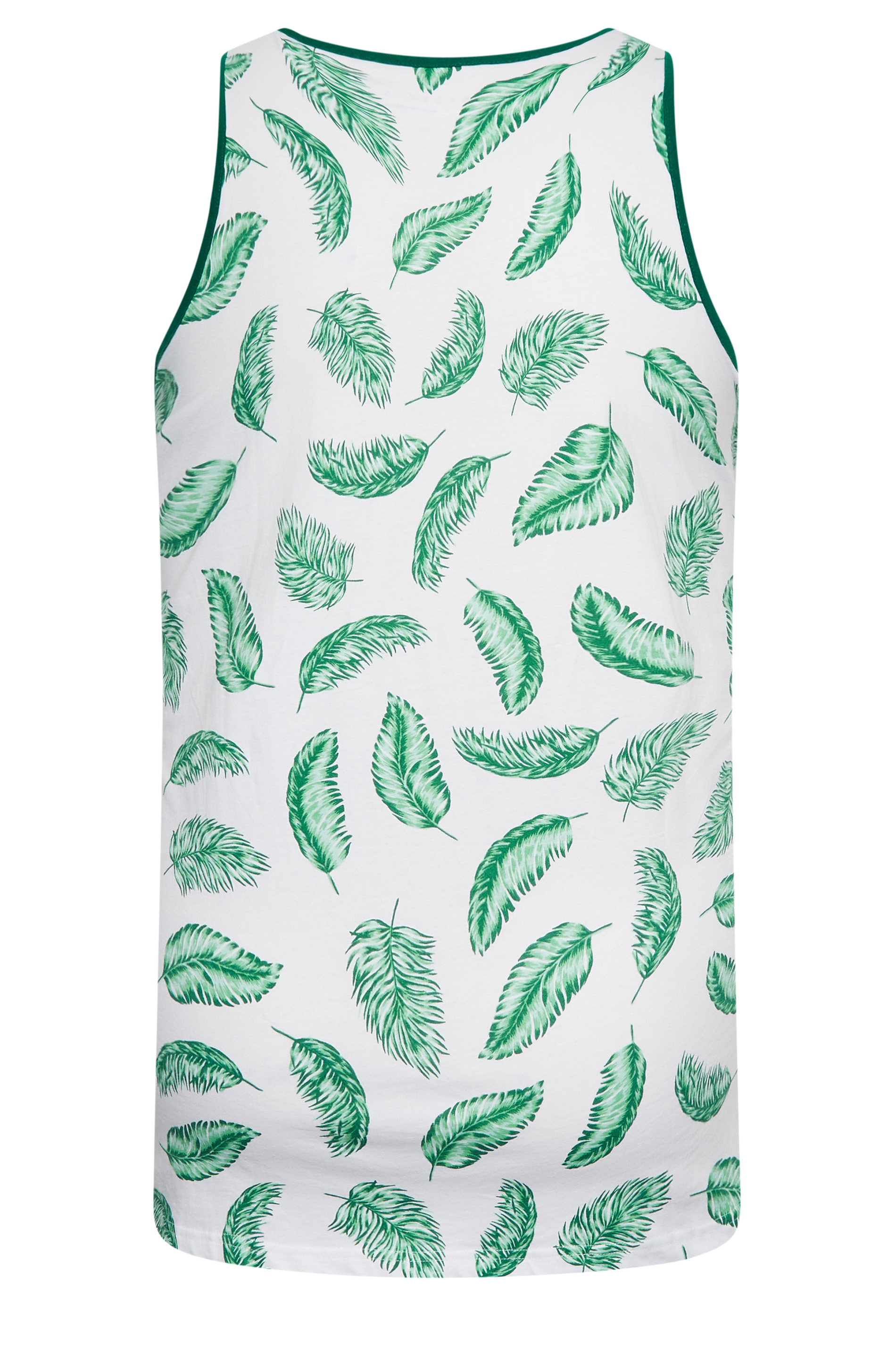 BadRhino Big & Tall Plus Size Mens Green Leaf Print Vest Top | BadRhino  4