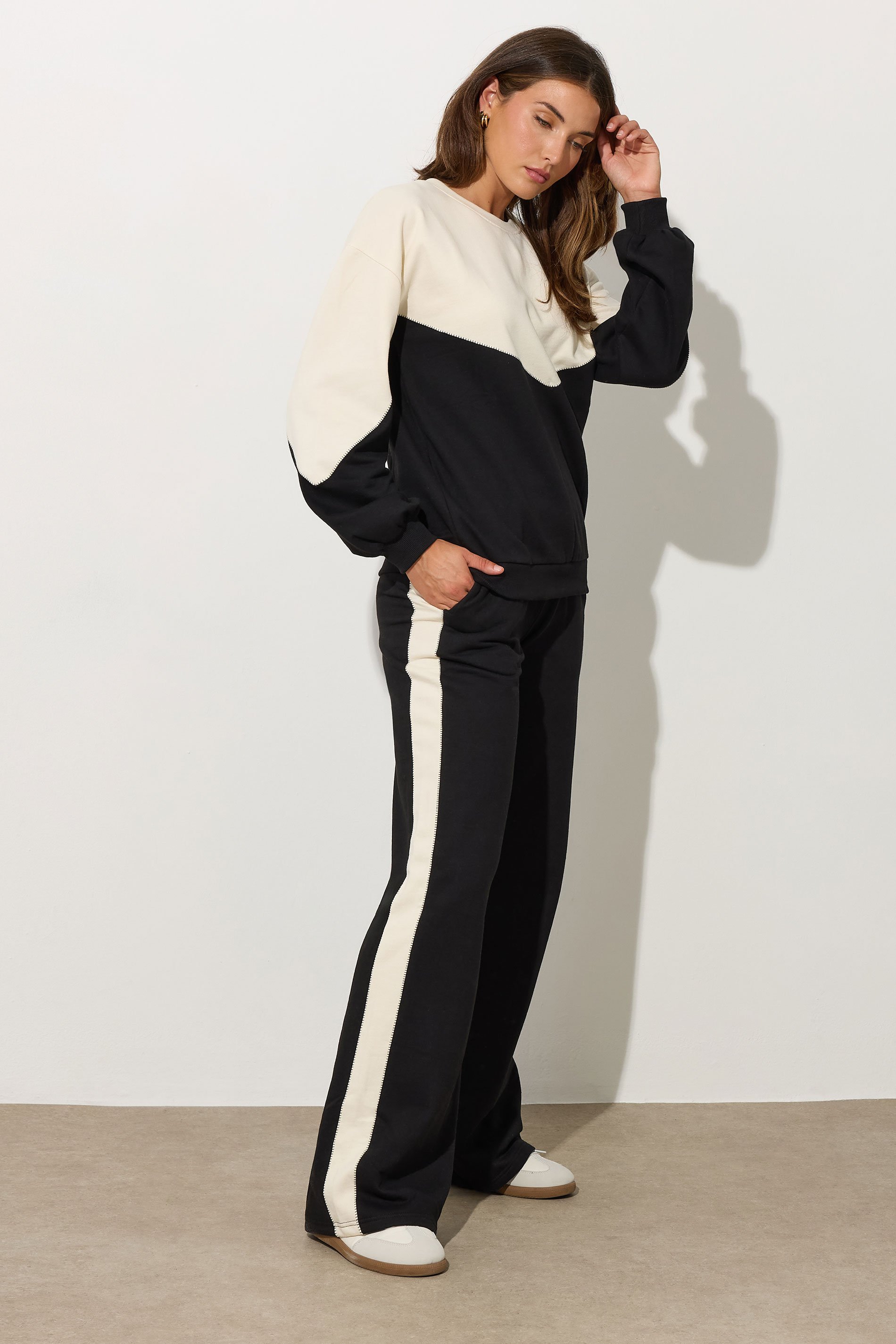 LTS Tall Black Contrast Stripe Jogger | Long Tall Sally 1