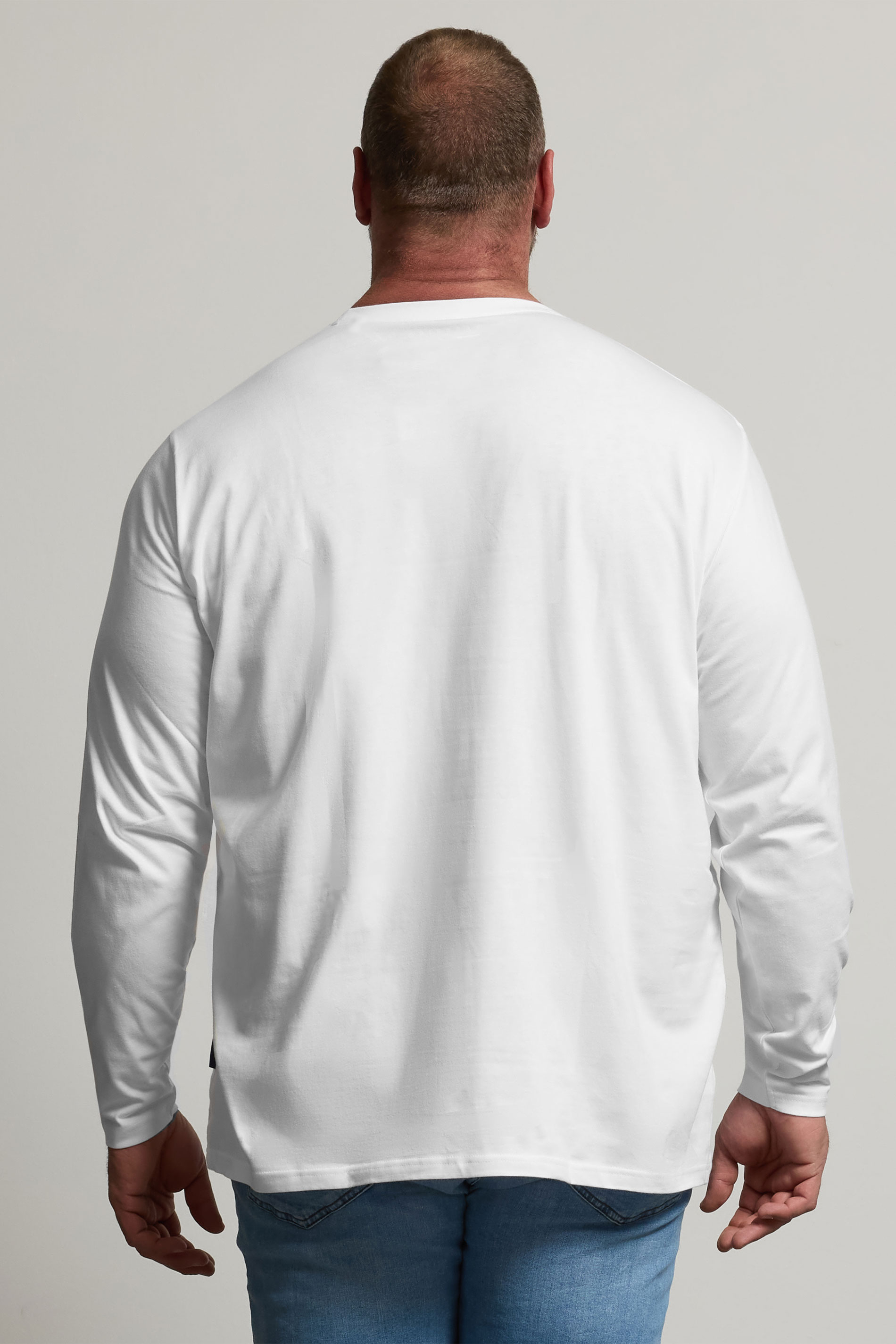 BadRhino White Plain Long Sleeve T-Shirt | BadRhino 3