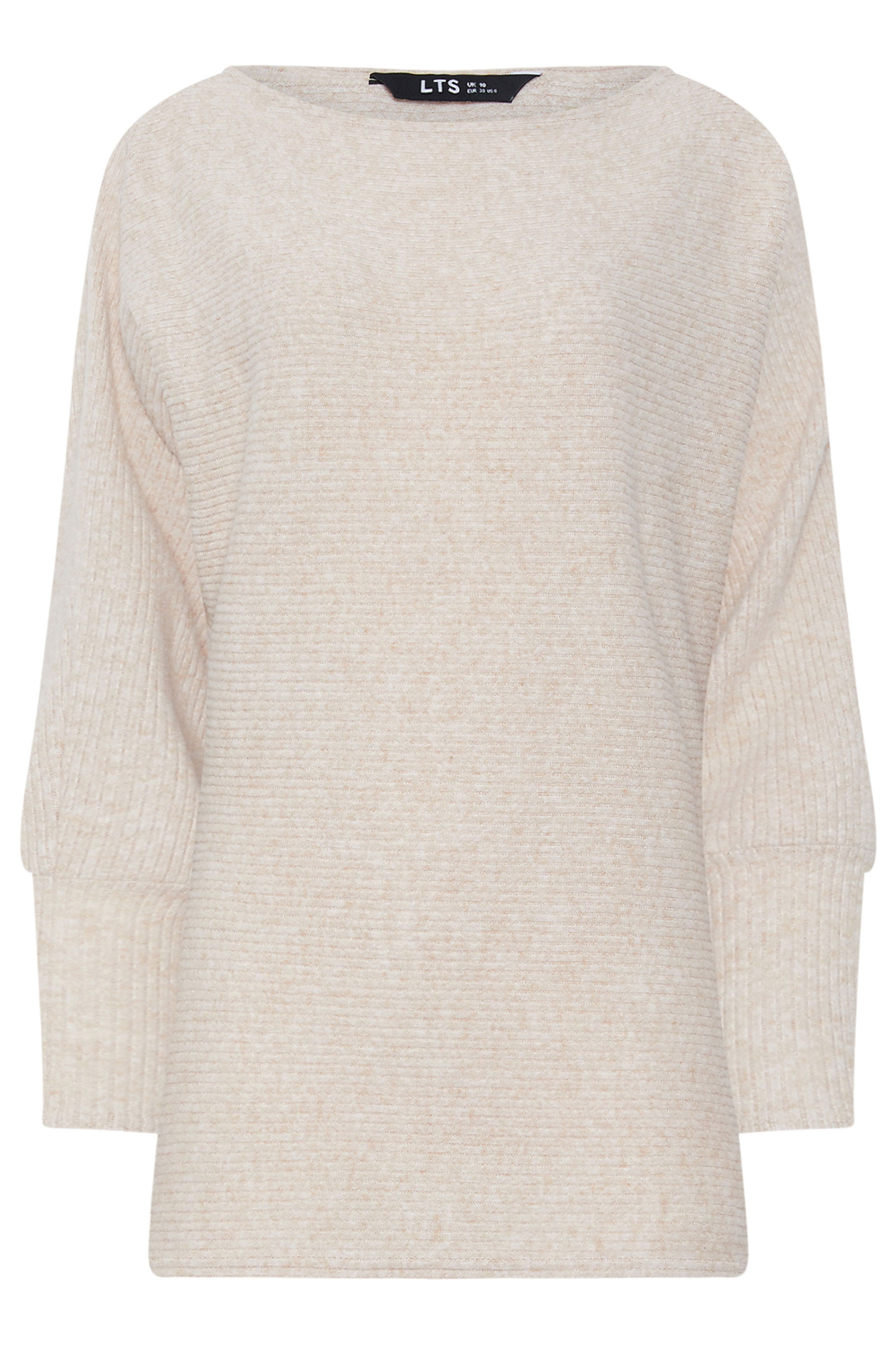 LTS Tall Beige Brown Soft Touch Batwing Top | Long Tall Sally 5