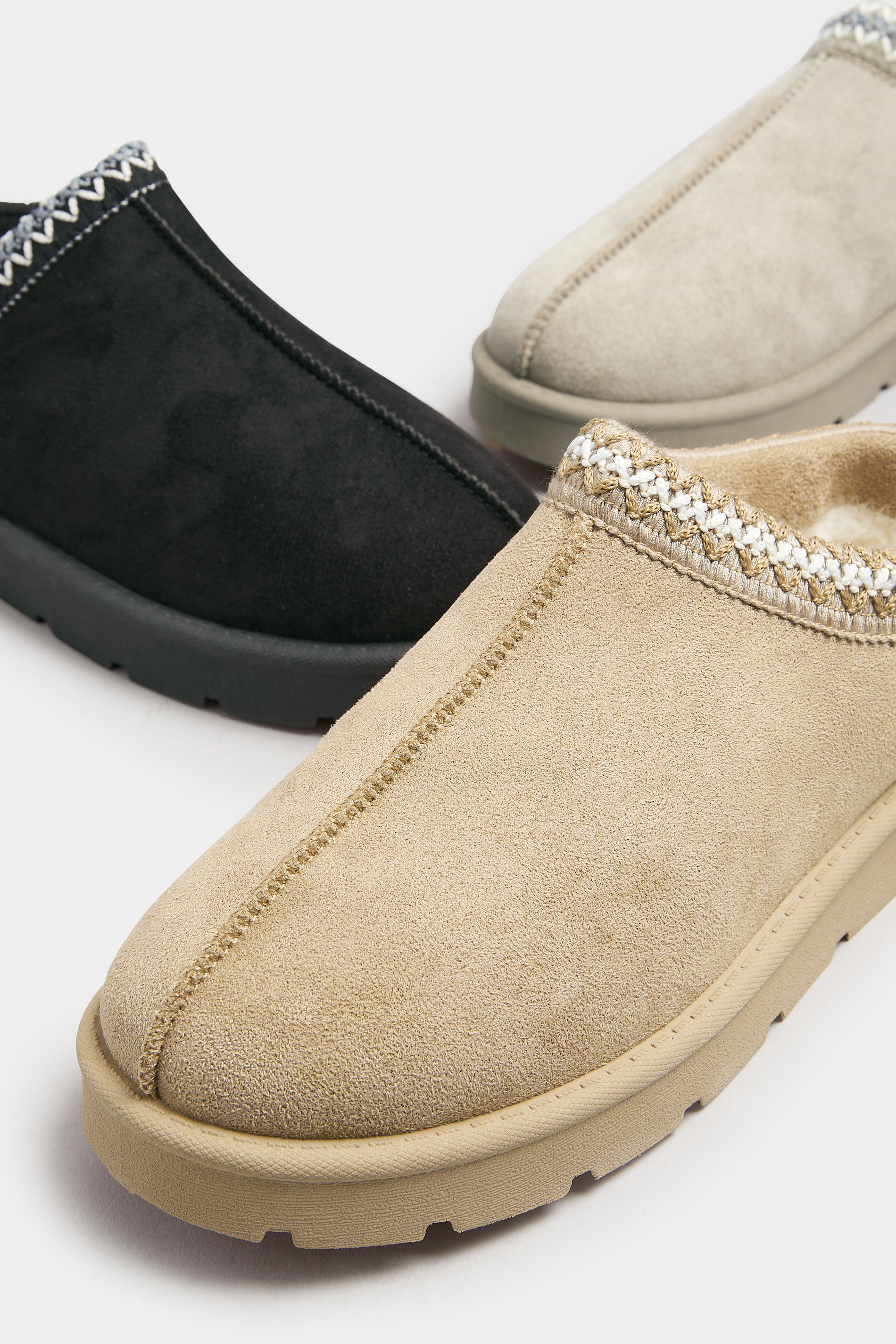 Brown Faux Suede Embroidered Mules In Standard Fit | Yours Clothing 6