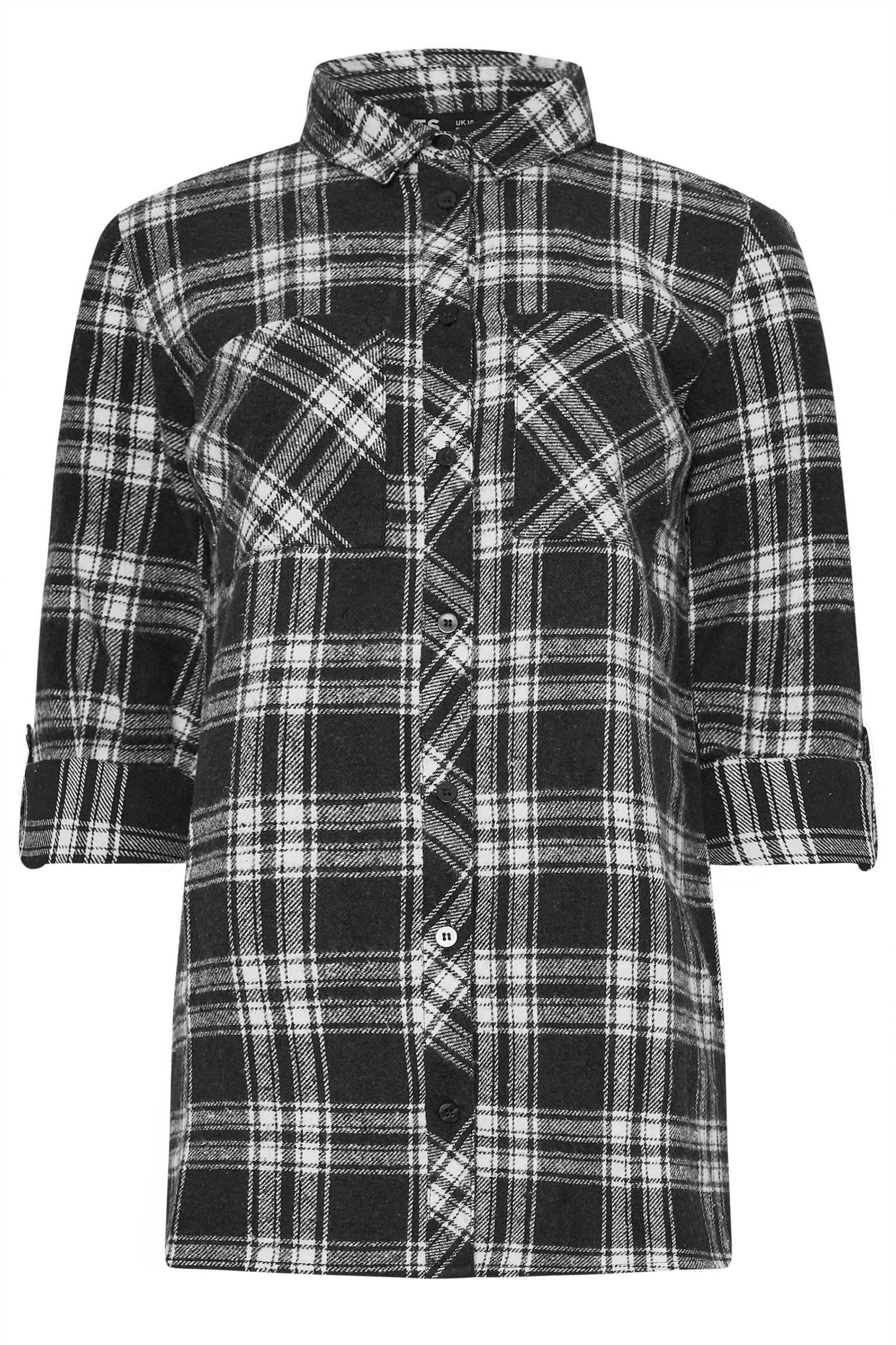 LTS Tall Black Check Rolled Sleeve Shirt | Long Tall Sally 5
