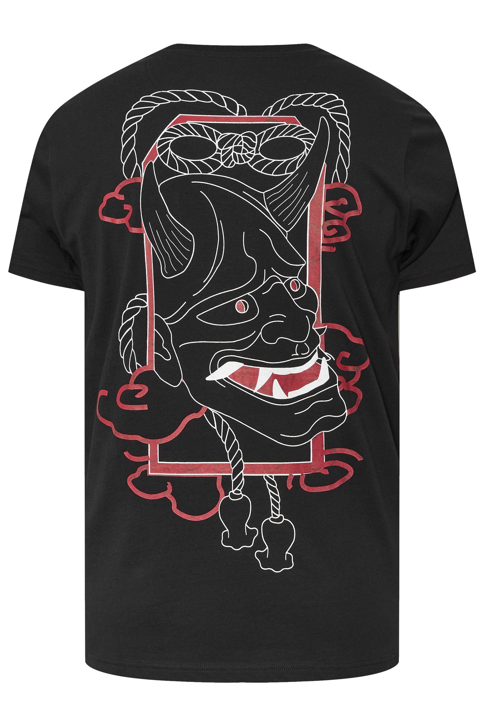 BadRhino Big & Tall Black Japanese Print T-Shirt  8
