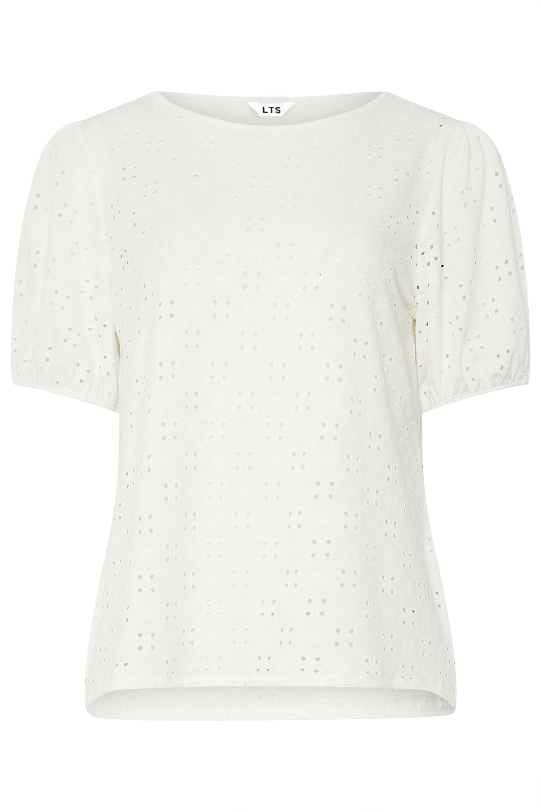 LTS Tall Ivory White Broderie Puff Sleeve Top | Long Tall Sally 6