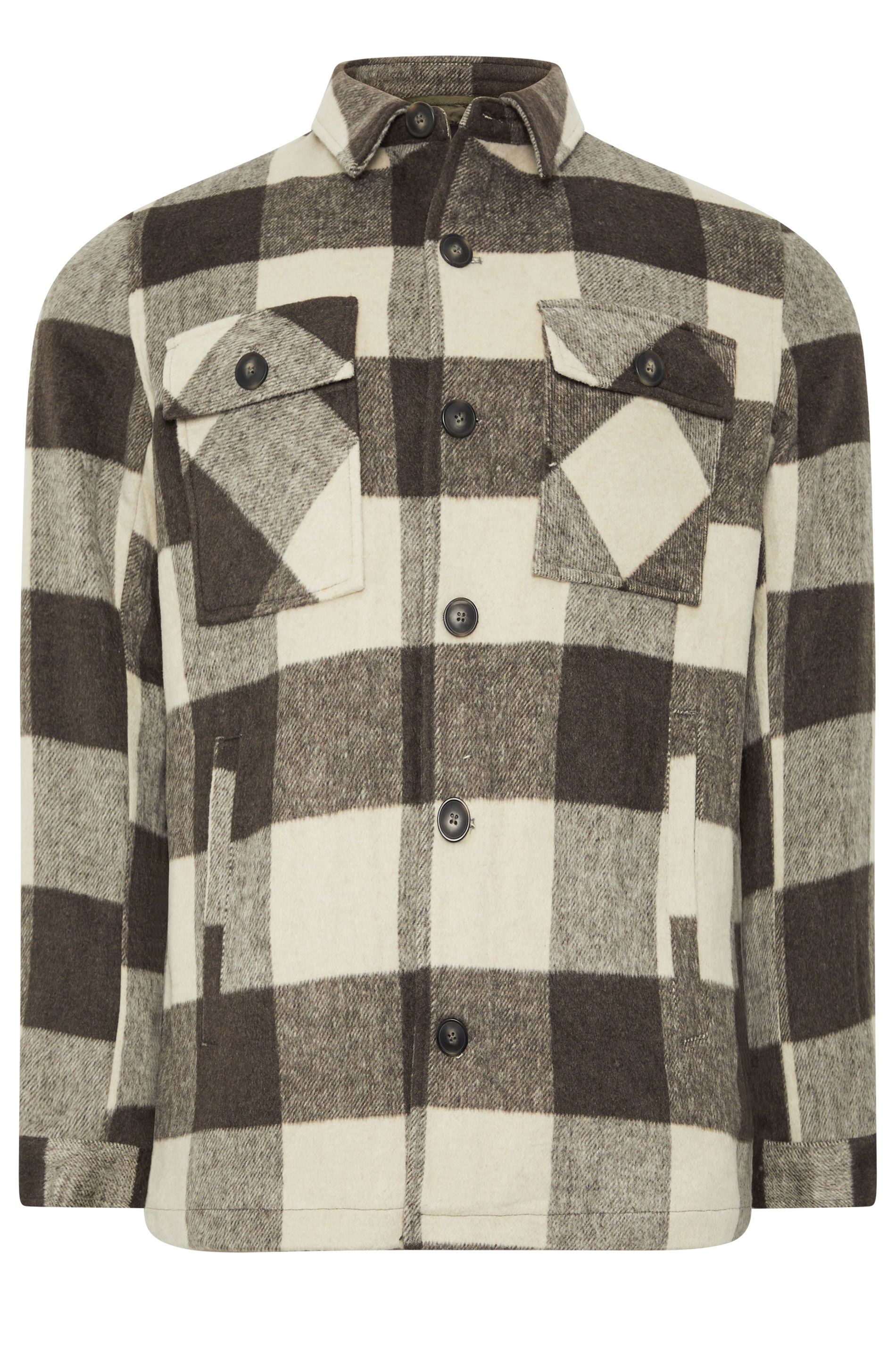 BadRhino Big & Tall Brown Checked Shacket | BadRhino 1