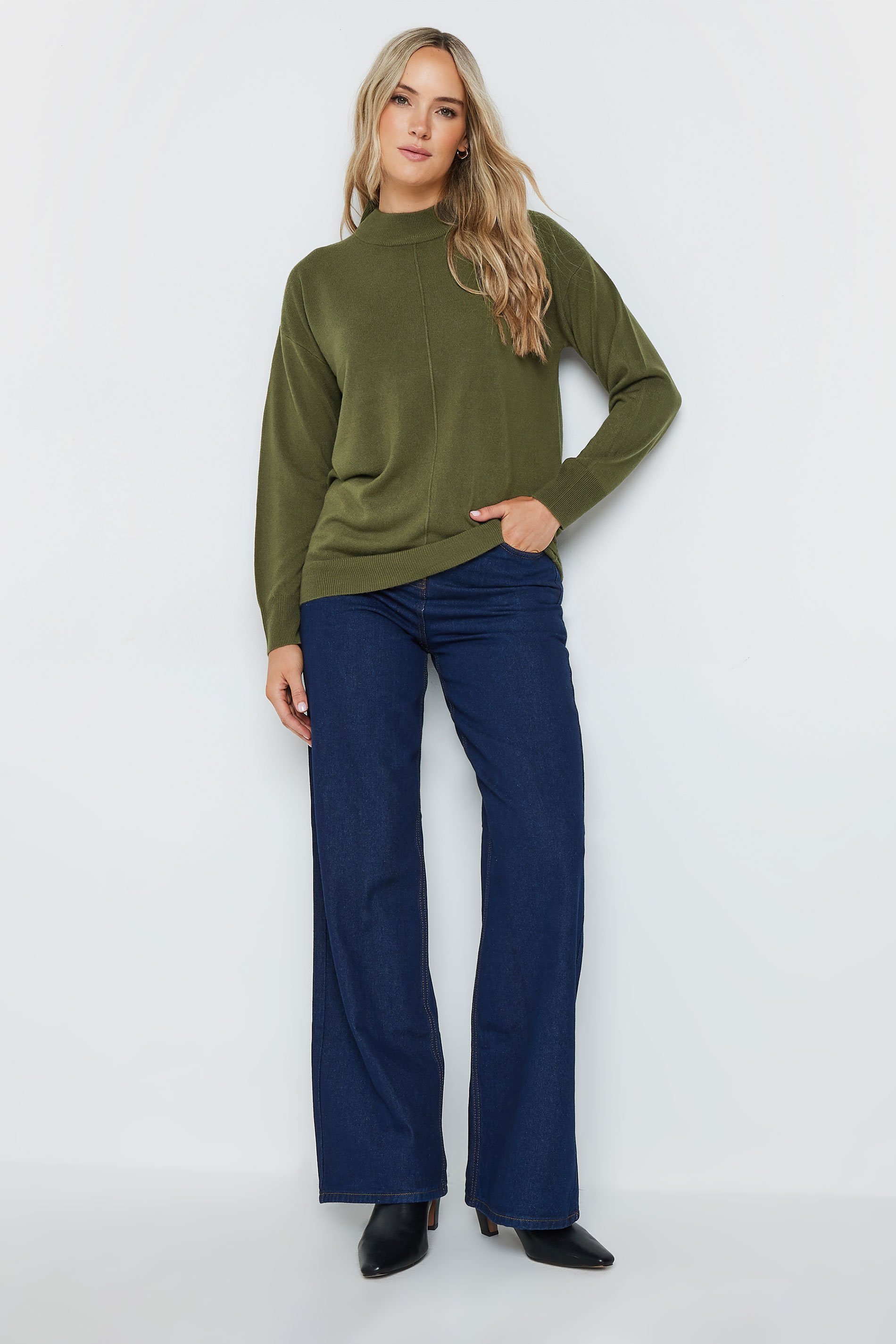 LTS Tall Olive Green Turtle Neck Jumper | Long Tall Sally 2
