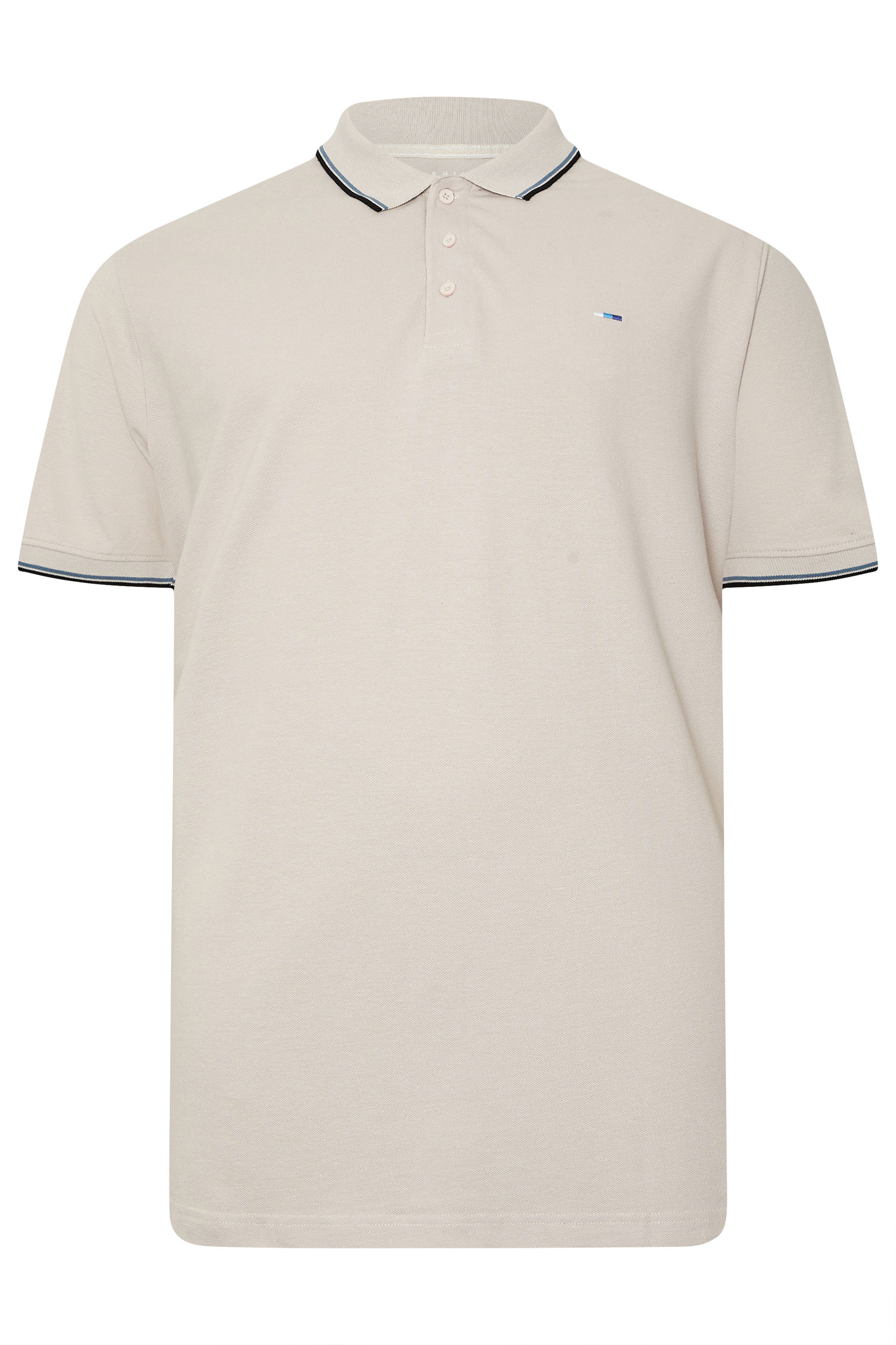 BadRhino Big & Tall Natural Brown Tipped Polo Shirt | BadRhino 7
