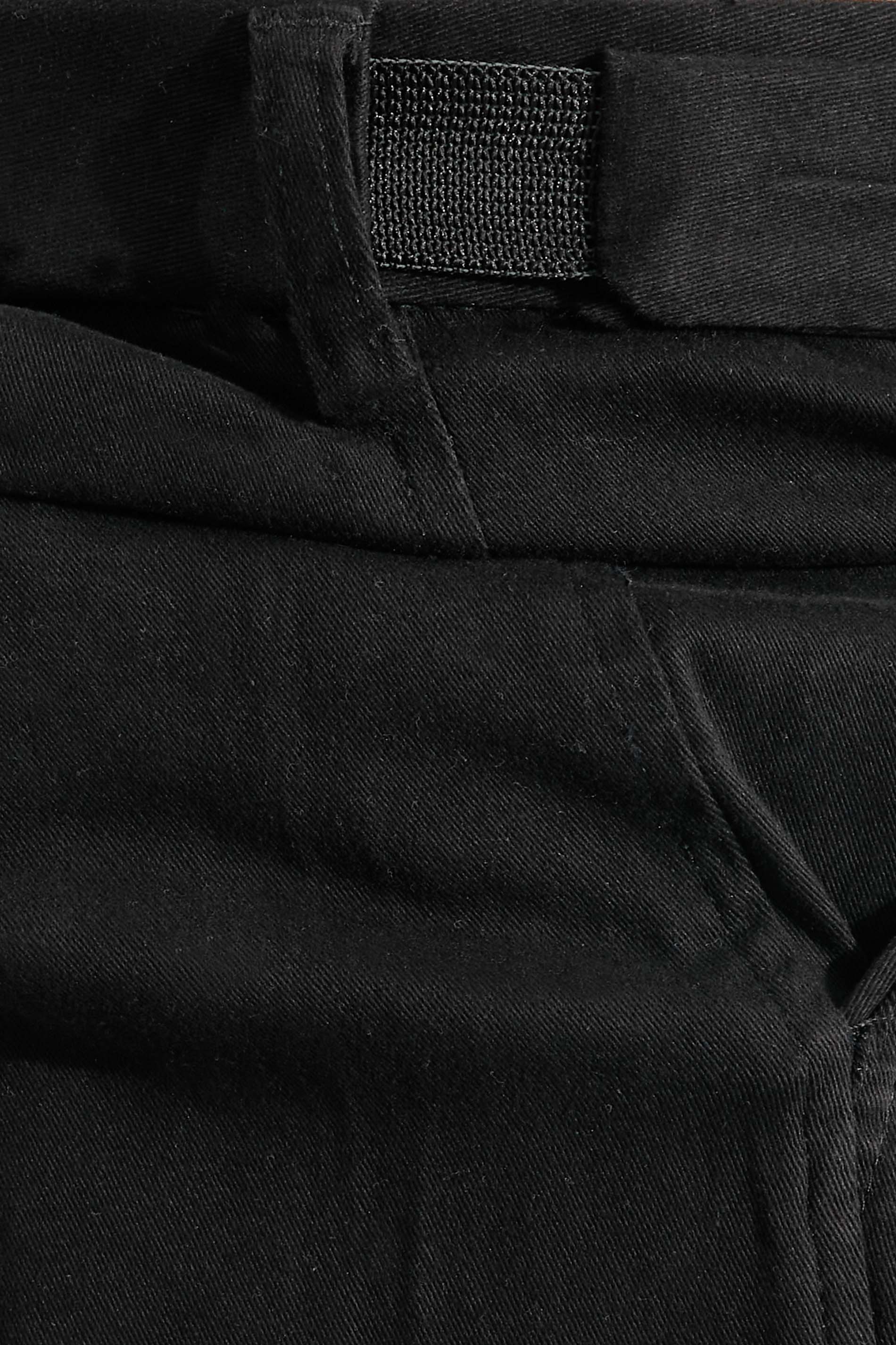 D555 Big & Tall Black Extendable Waist Stretch Chinos | BadRhino 4