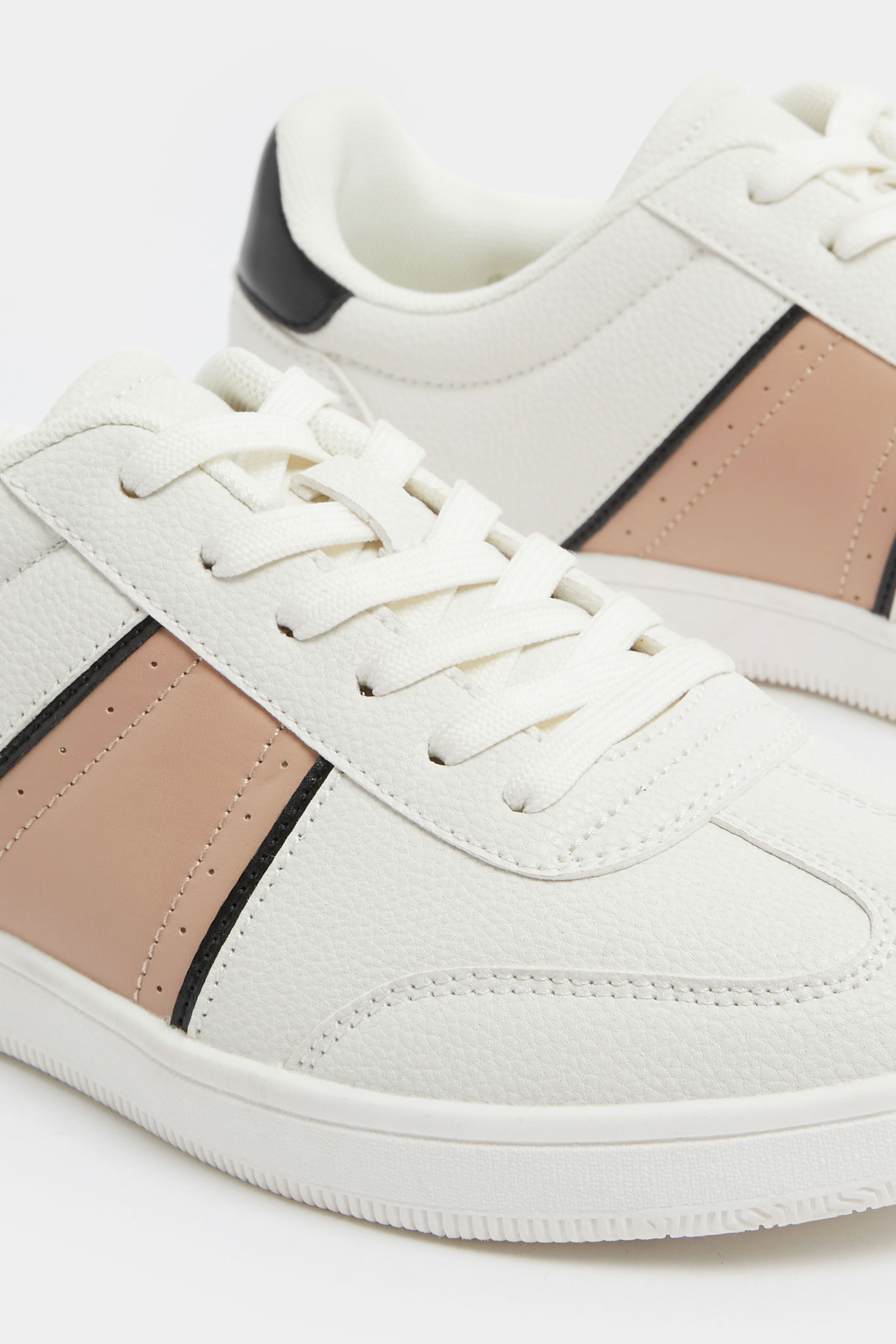 White Panelled Trainers In Extra Wide EEE Fit | Yours Clothing 5