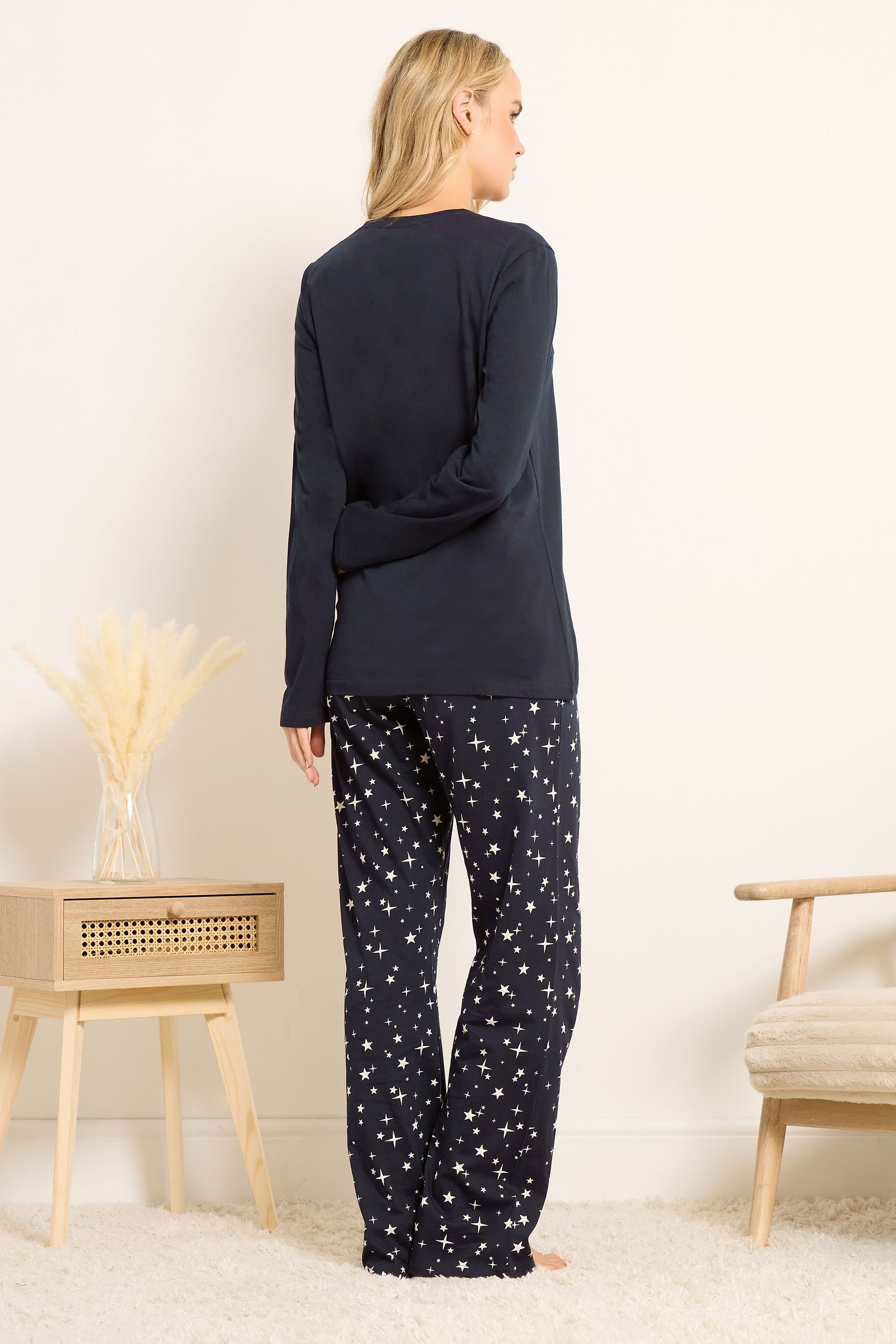 LTS Tall Navy Blue 'Sleepy Season' Slogan Pyjama Set | Long Tall Sally 3