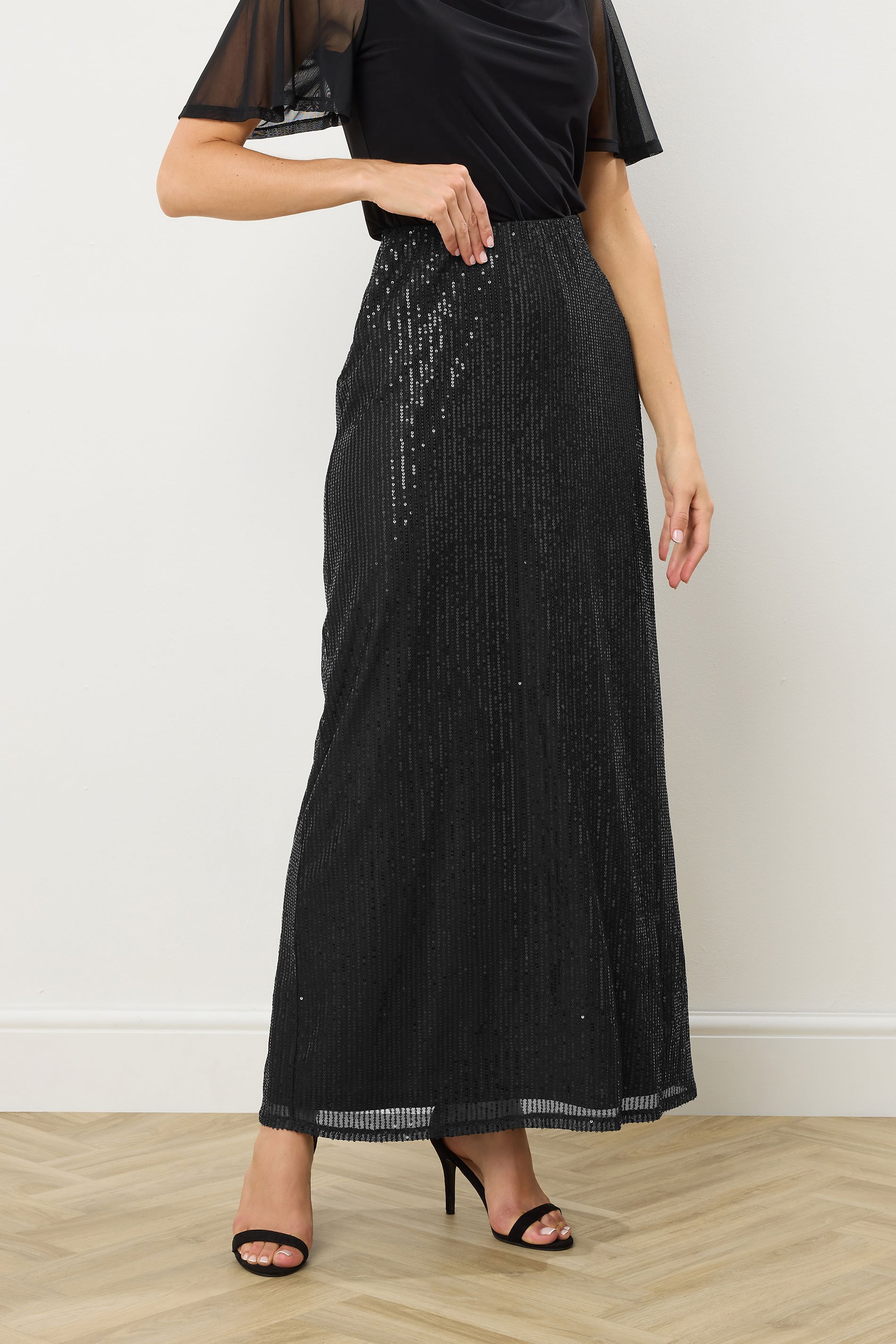 LTS Tall Black Sequin Maxi Skirt | Long Tall Sally 2
