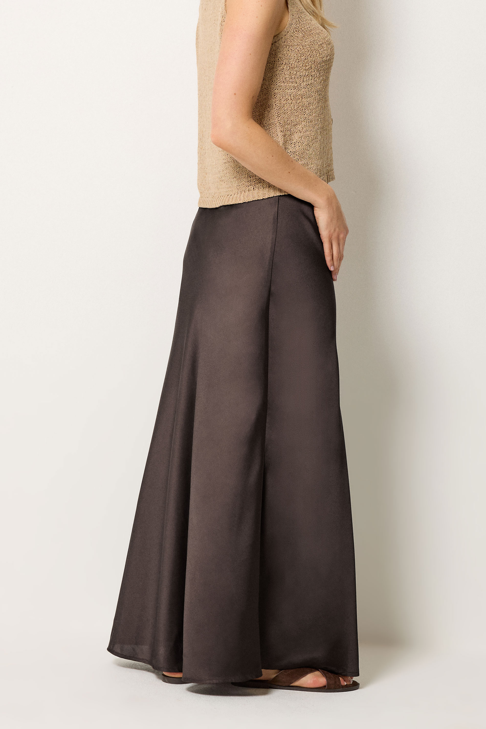 LTS Tall Women's Chocolate Brown Satin Maxi Skirt | Long Tall Sally 2