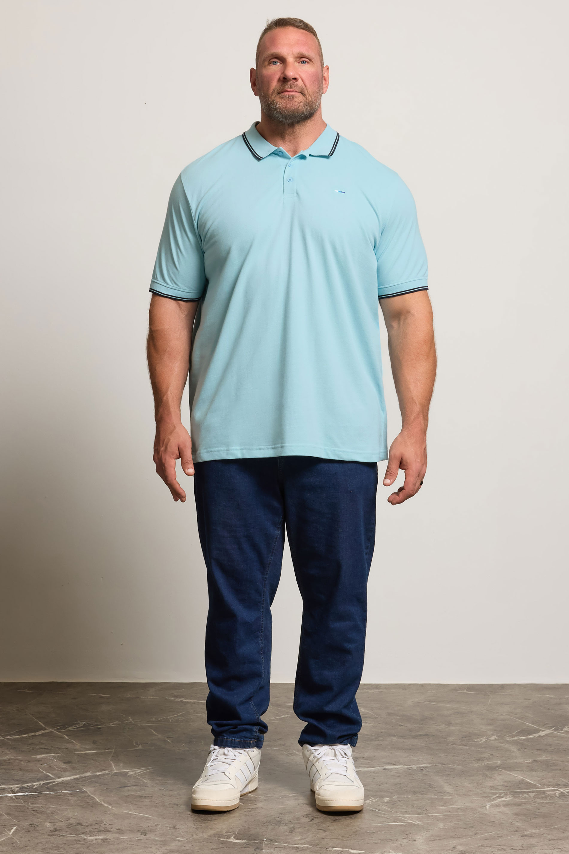 BadRhino Big & Tall Light Blue Tipped Polo Shirts | BadRhino 2