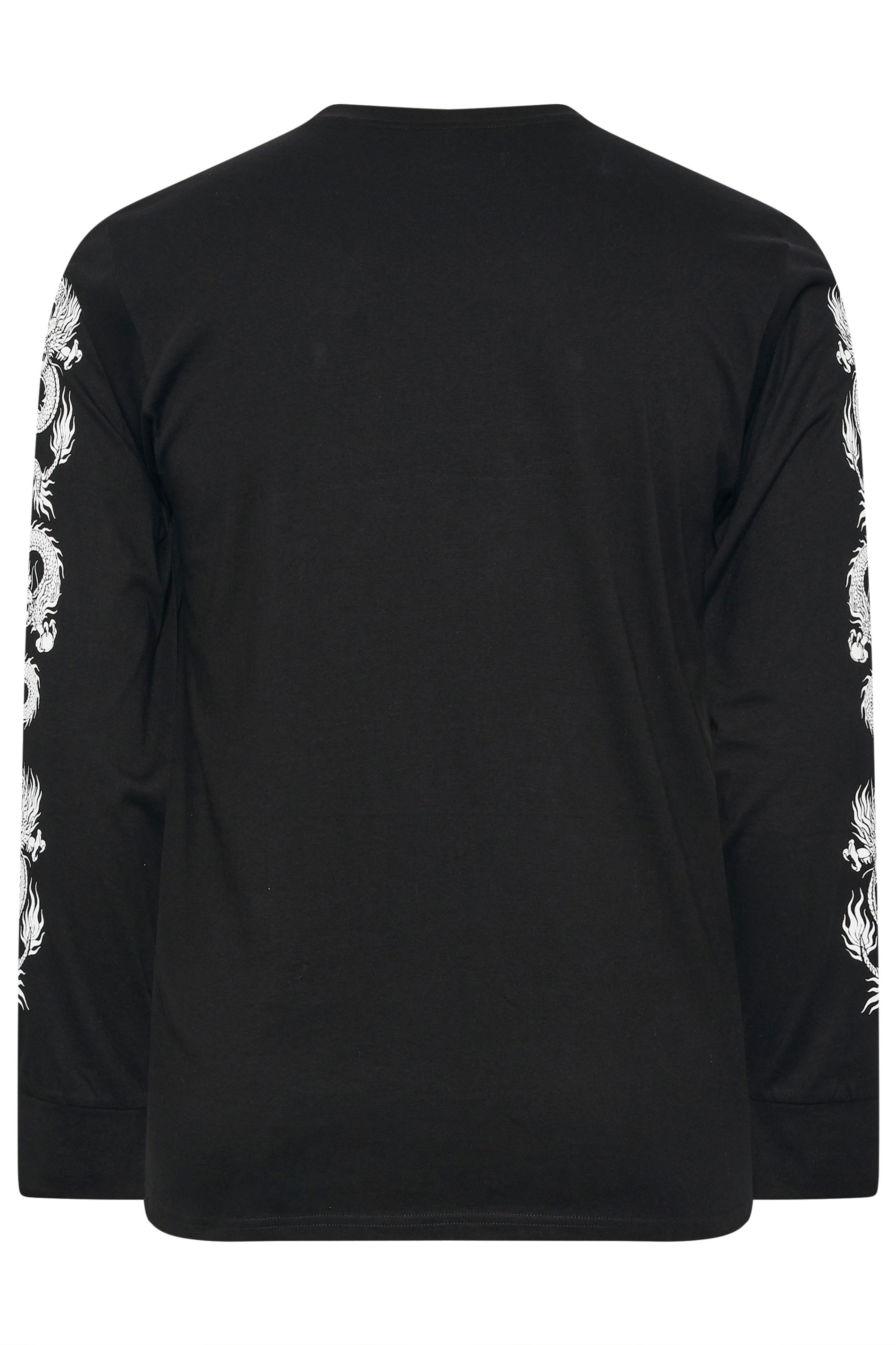 BadRhino Big & Tall Black Long Sleeve Dragon Graphic T-shirt | BadRhino 6
