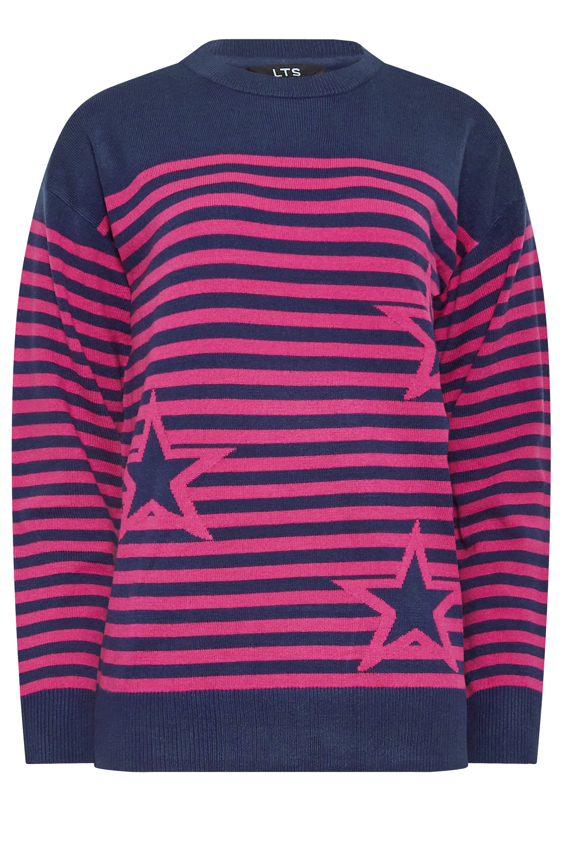 LTS Tall Navy Blue Star & Stripe Print Jumper | Long Tall Sally 7