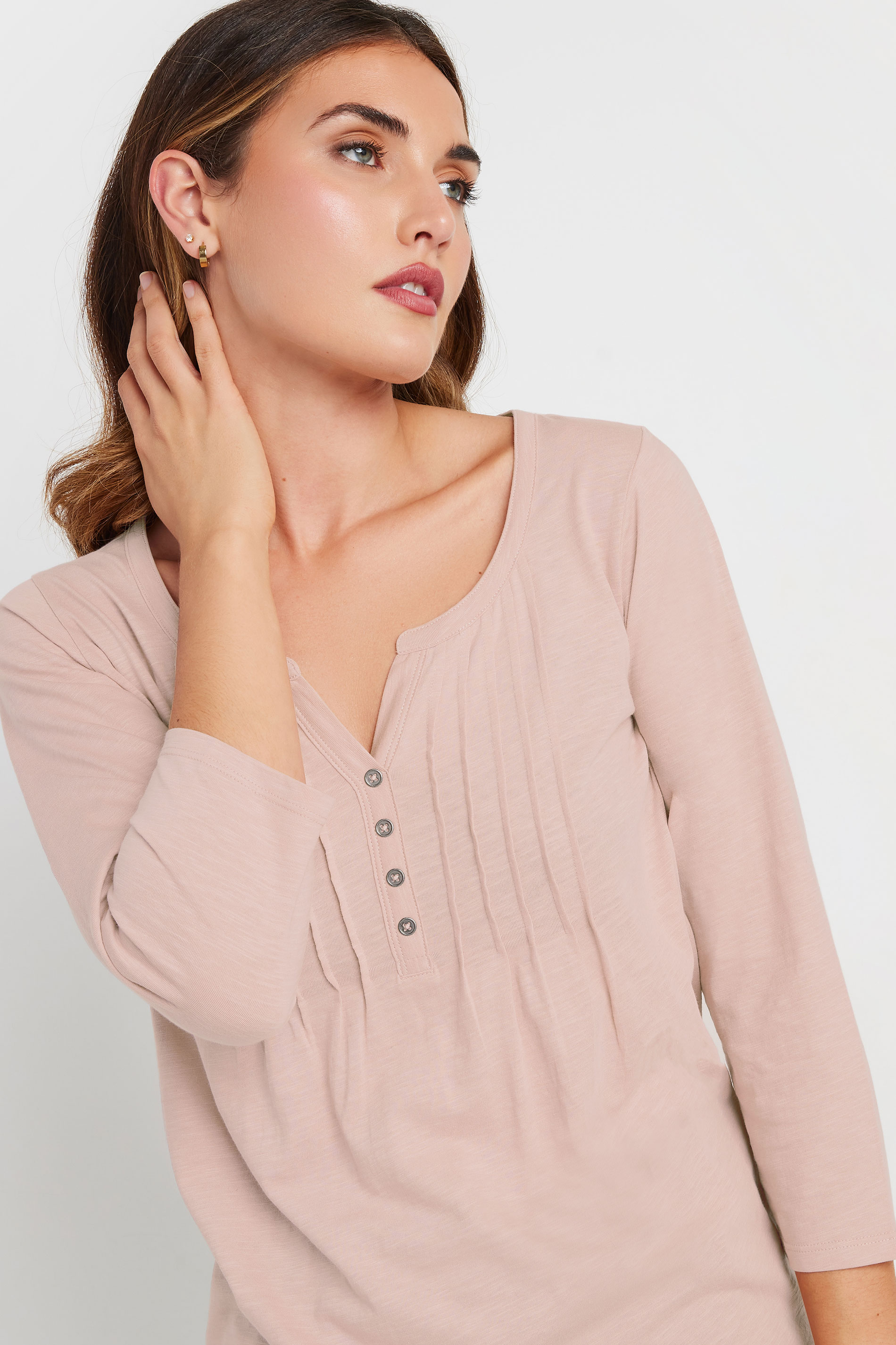 LTS Tall Light Pink Henley Top | Long Tall Sally 4