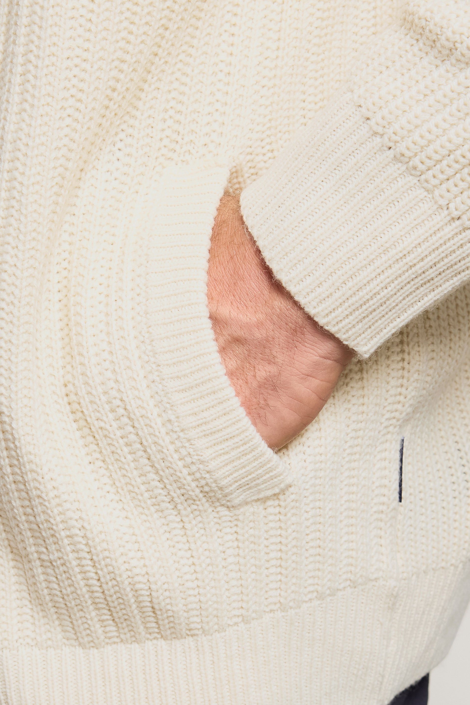 BadRhino Big & Tall Natural Brown Knitted Shawl Cardigan | BadRhino 4