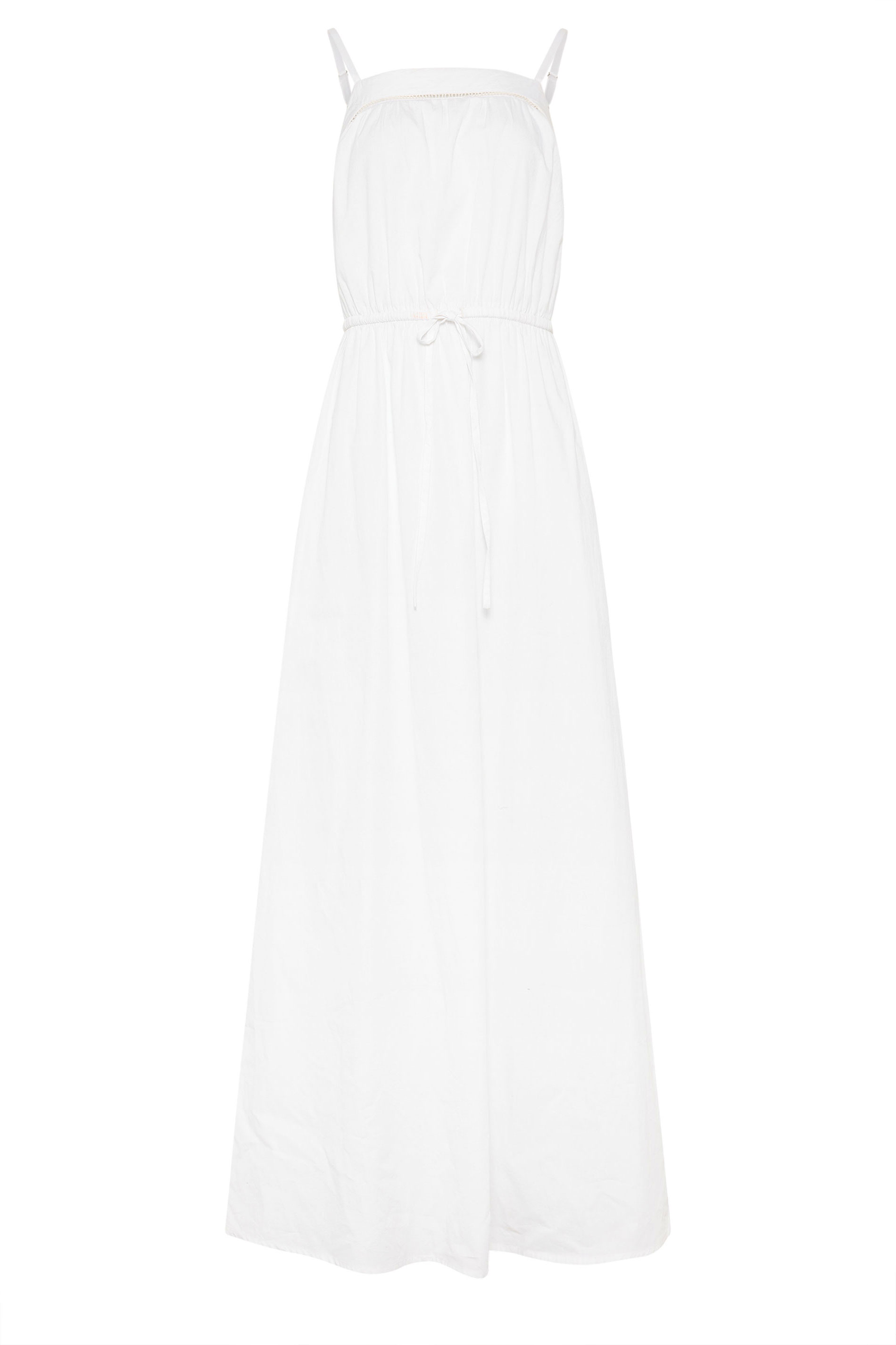 LTS Tall Women's White Tie Waist Cotton Maxi Dress | Long Tall Sally 5