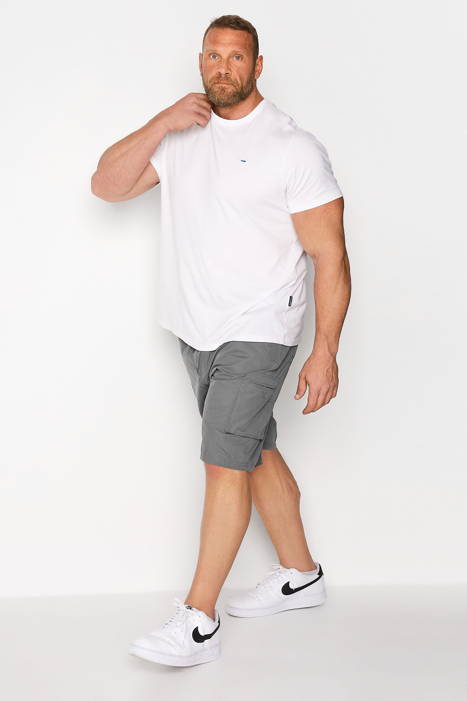 D555 Big & Tall Grey Cargo Shorts | BadRhino 2
